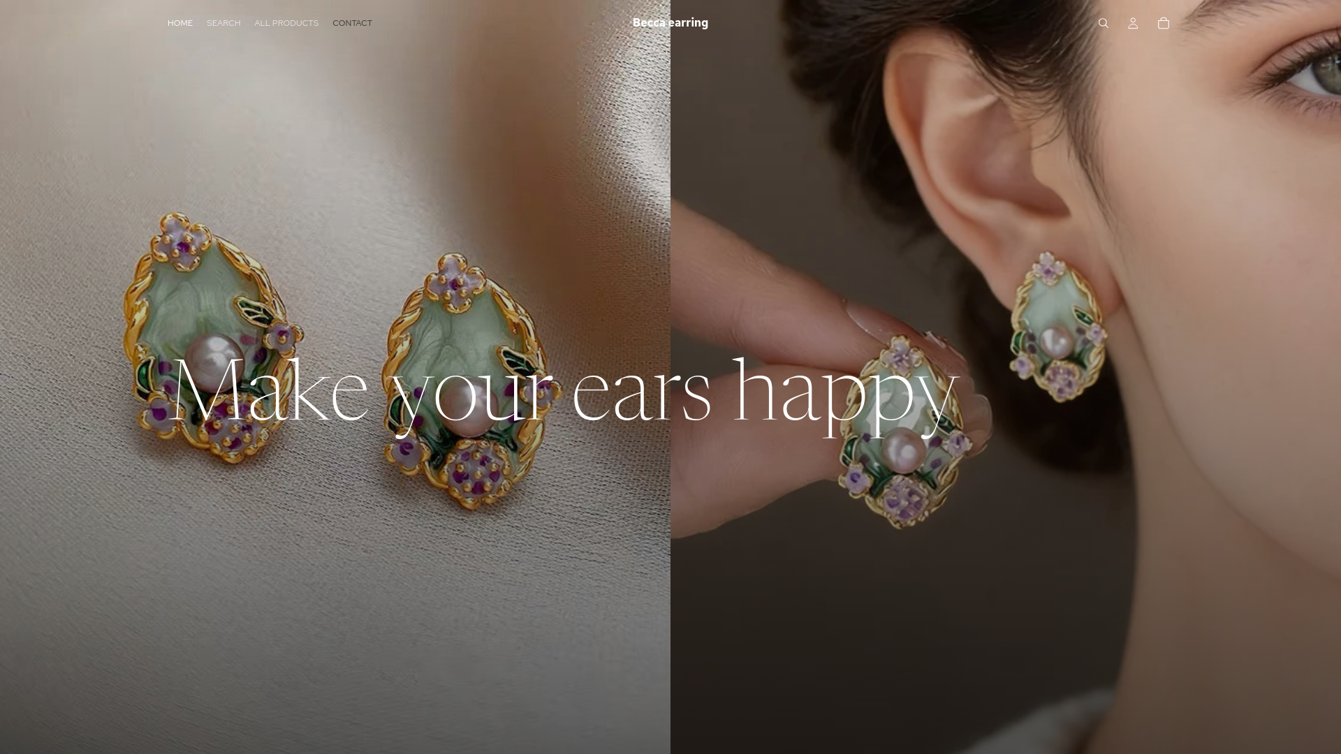 website screenshot of https://beccaearring.com/