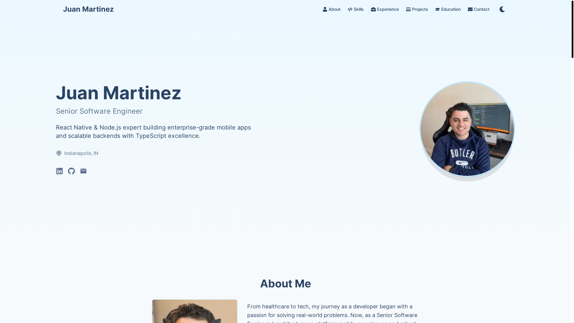 website screenshot of https://juanswe.com/