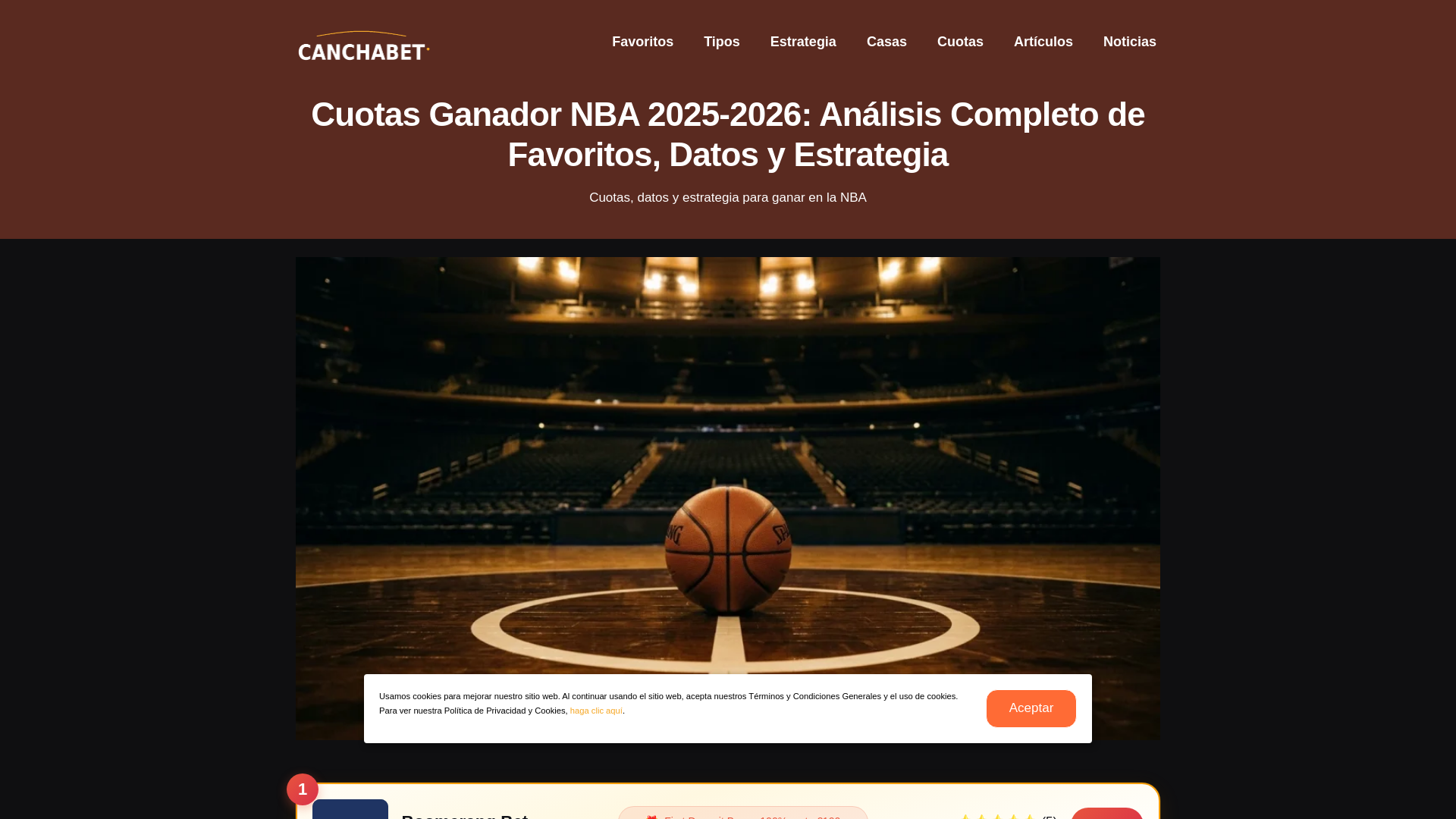 website screenshot of https://cuotasganadornba.com/