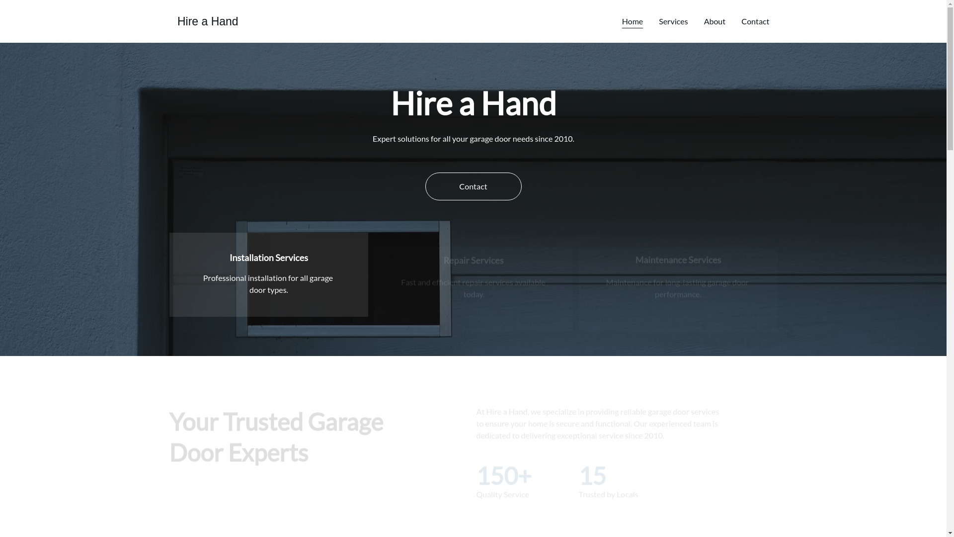 website screenshot of https://hireahand.org/