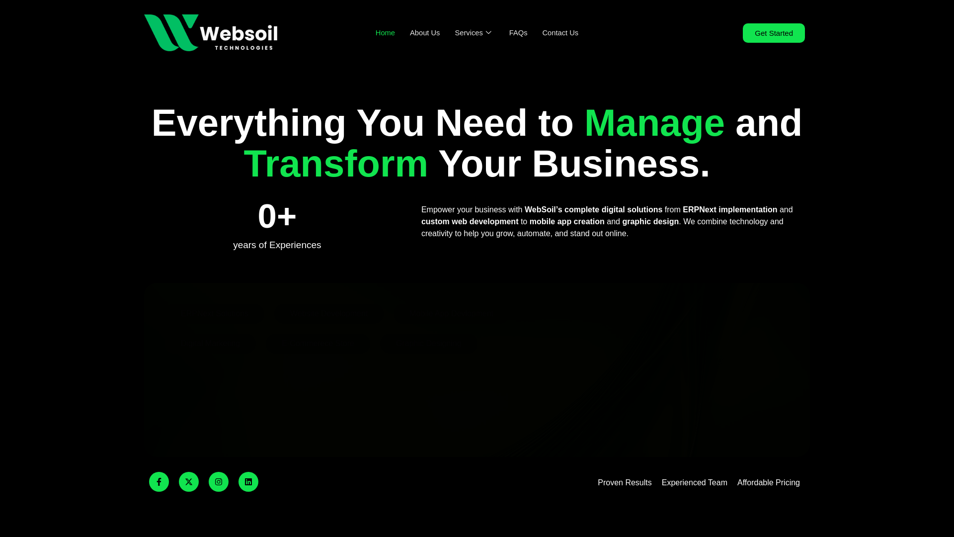 website screenshot of https://websoiltech.com/