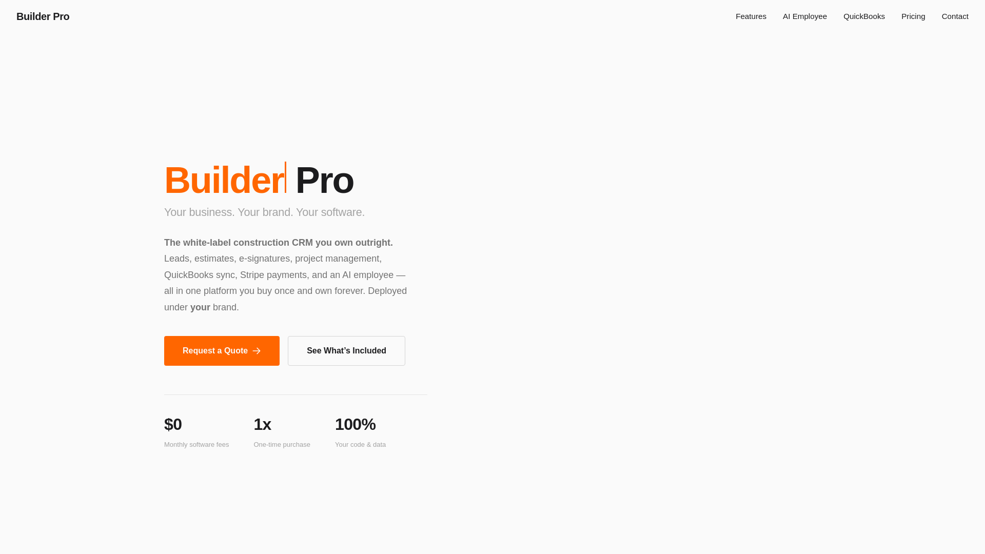 website screenshot of https://getbuilderpro.com