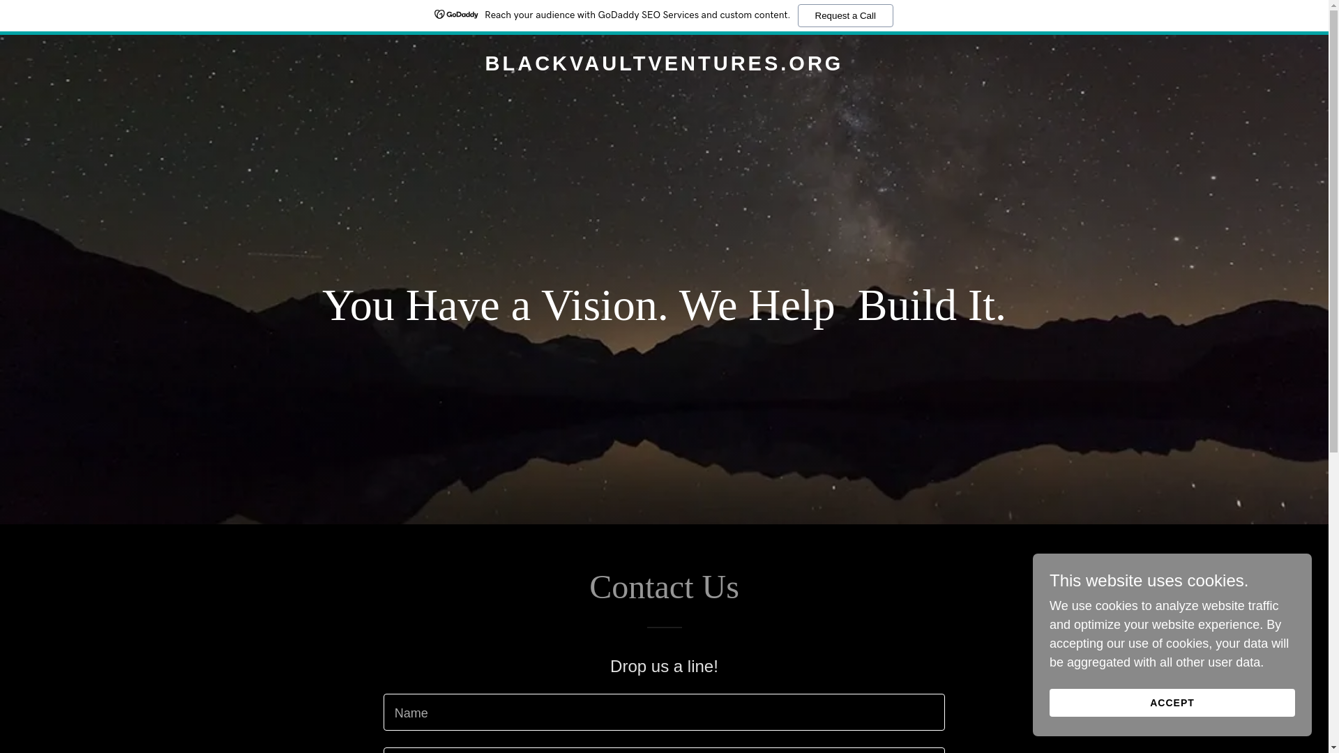website screenshot of https://blackvaultventures.org/