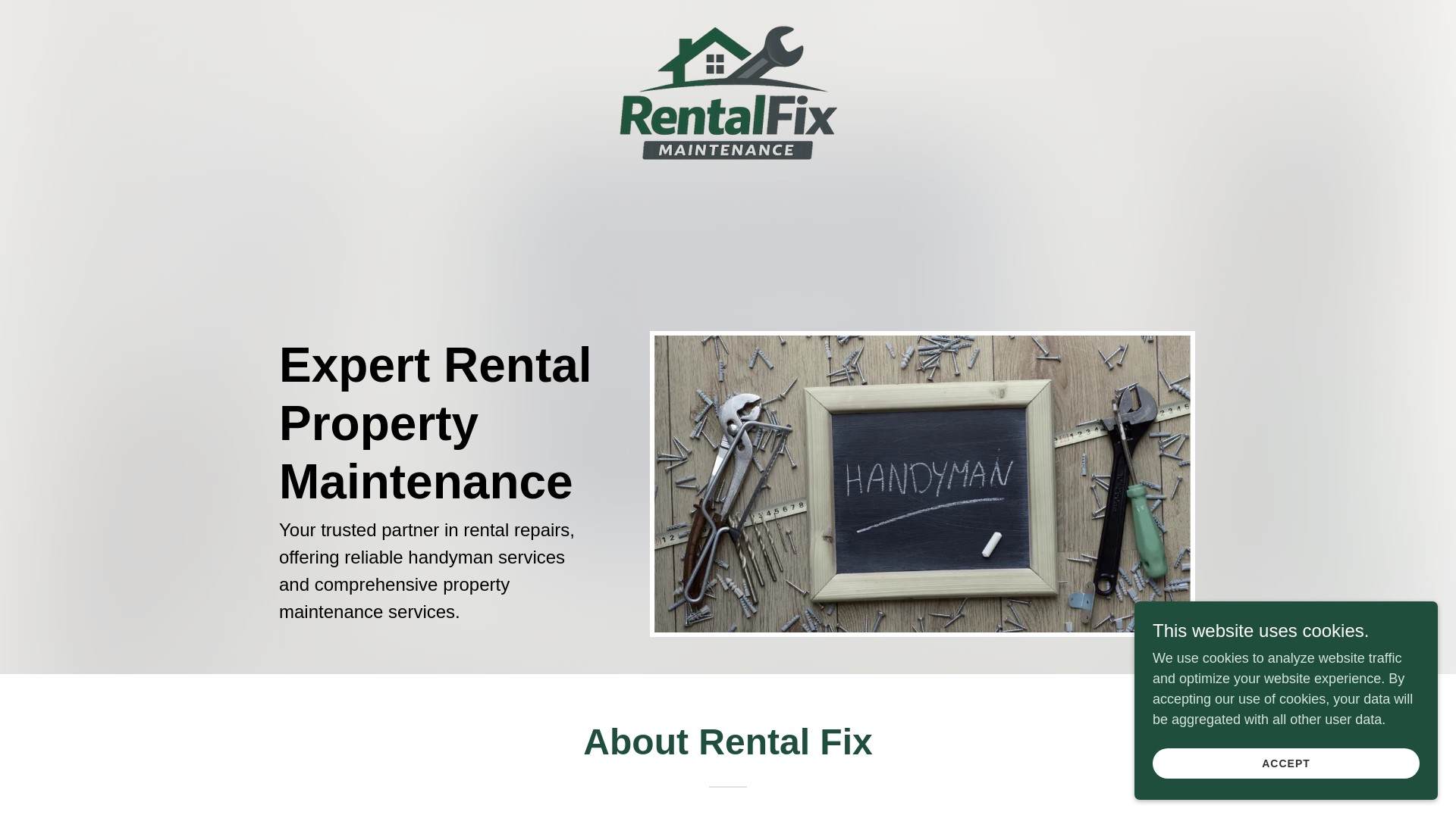 website screenshot of https://rental-fix.com.au