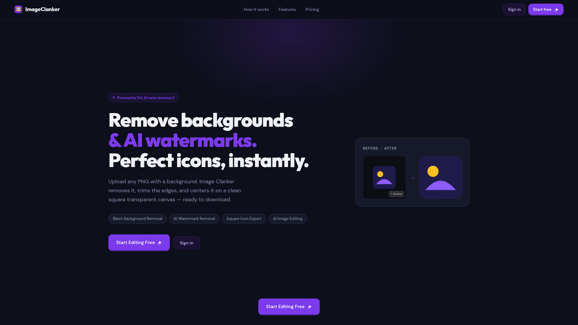 website screenshot of https://imageclanker.com/