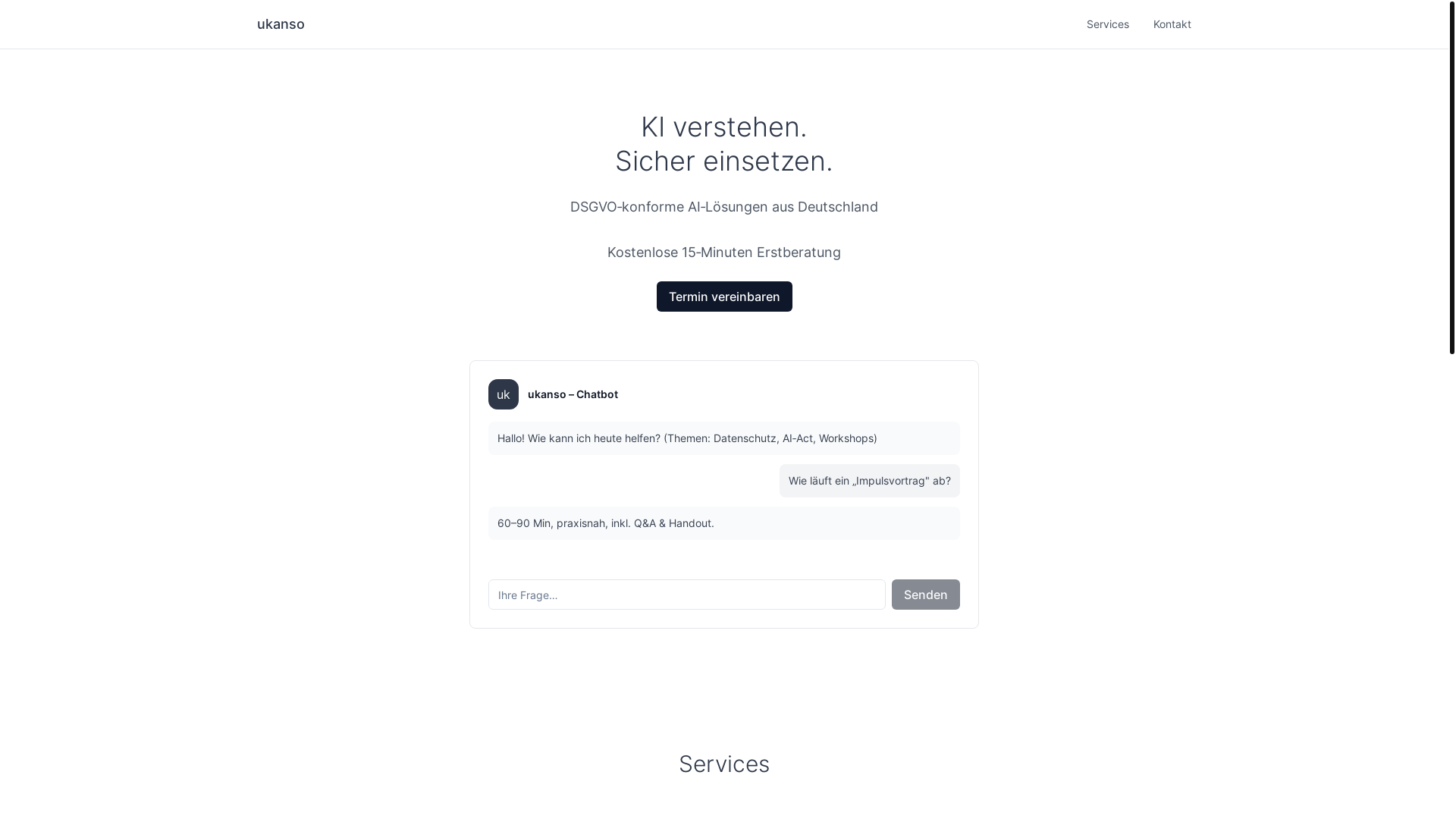 website screenshot of https://ukanso.de/