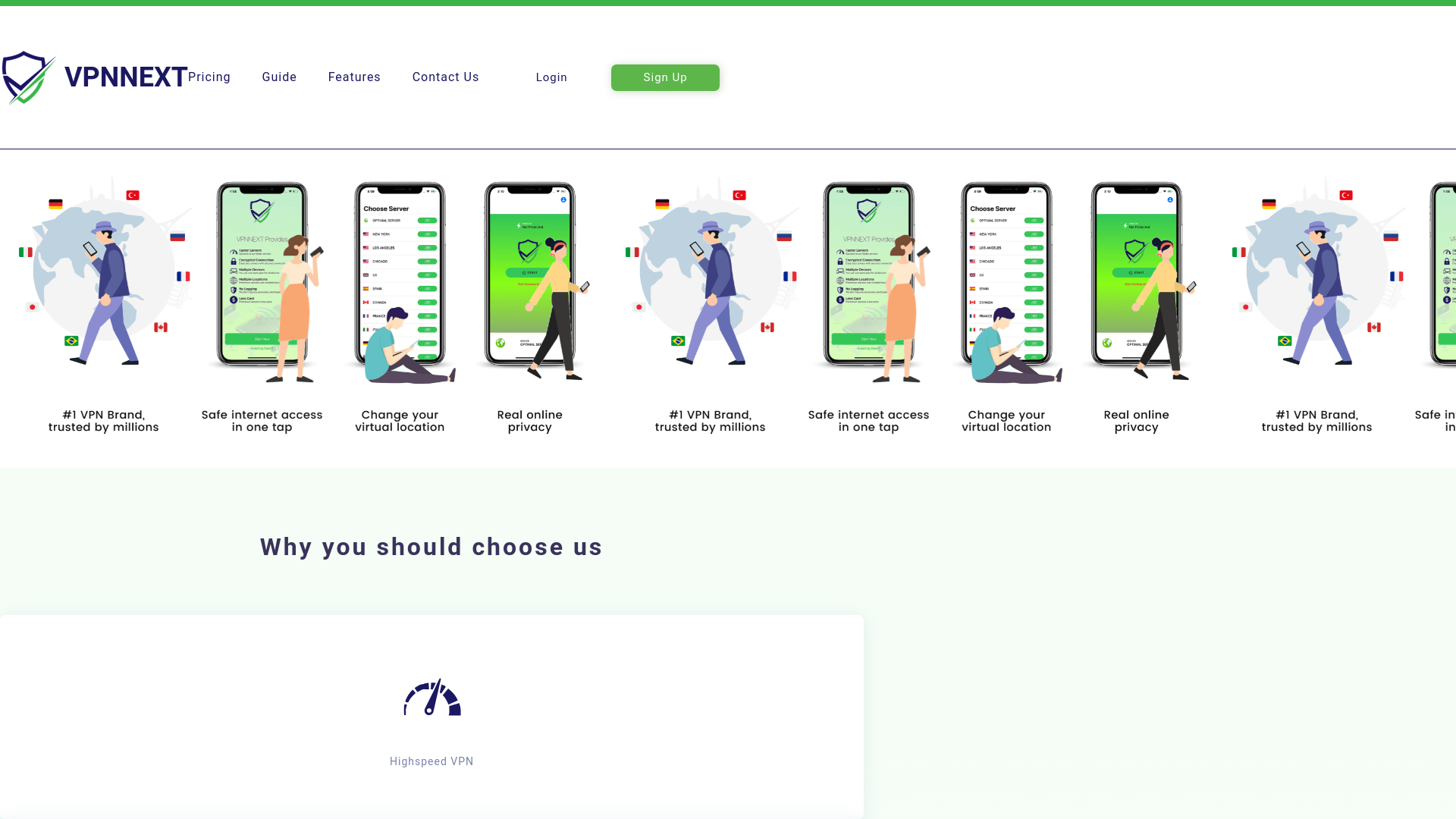 website screenshot of https://vpnnext.click/