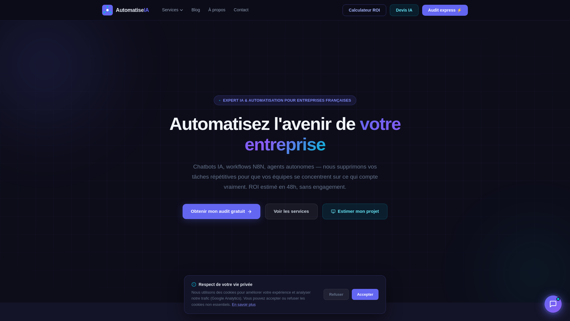 website screenshot of https://automatisation-intelligence-artificielle.fr/