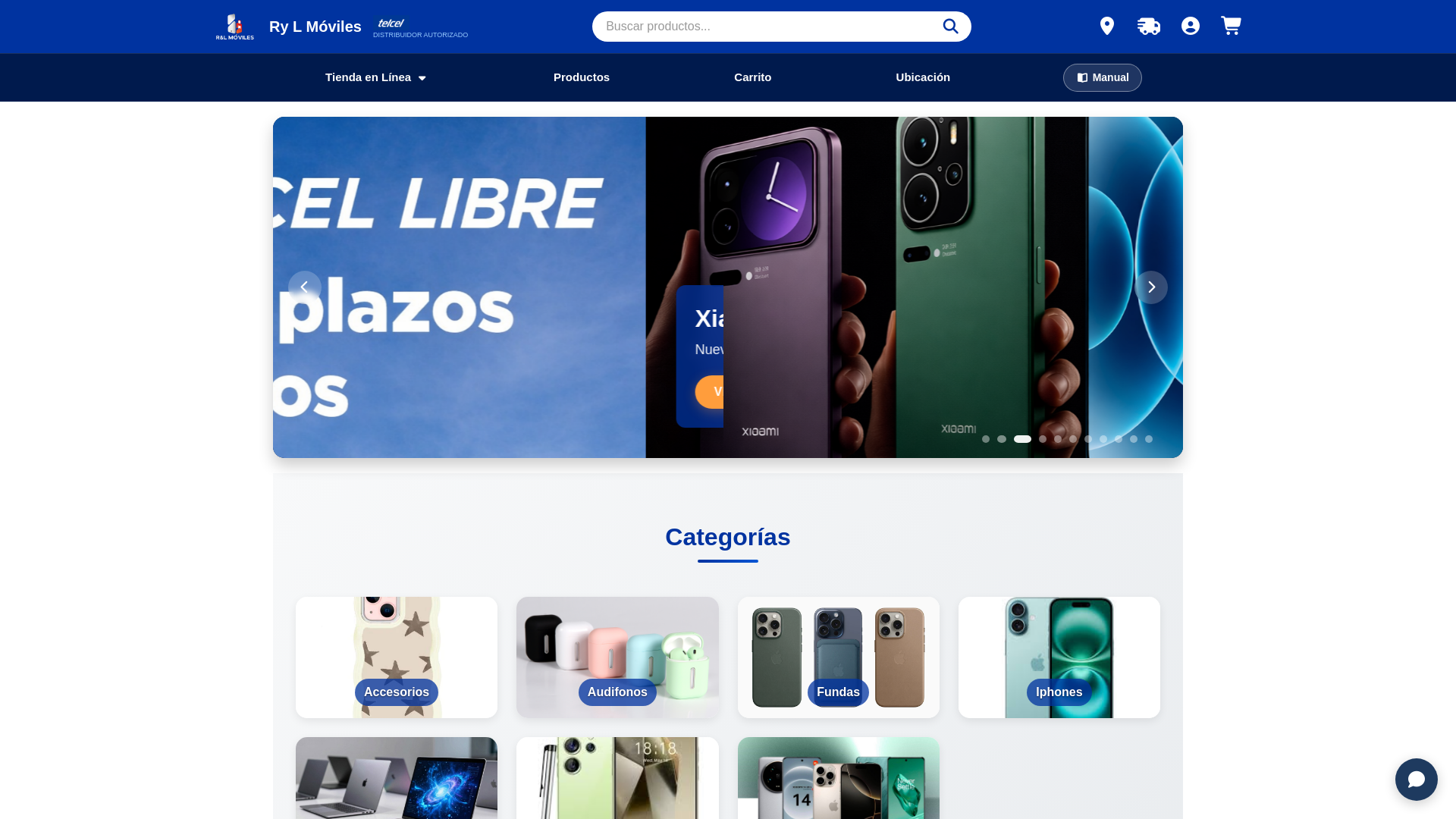 website screenshot of https://distribuidorarylmoviles.com/