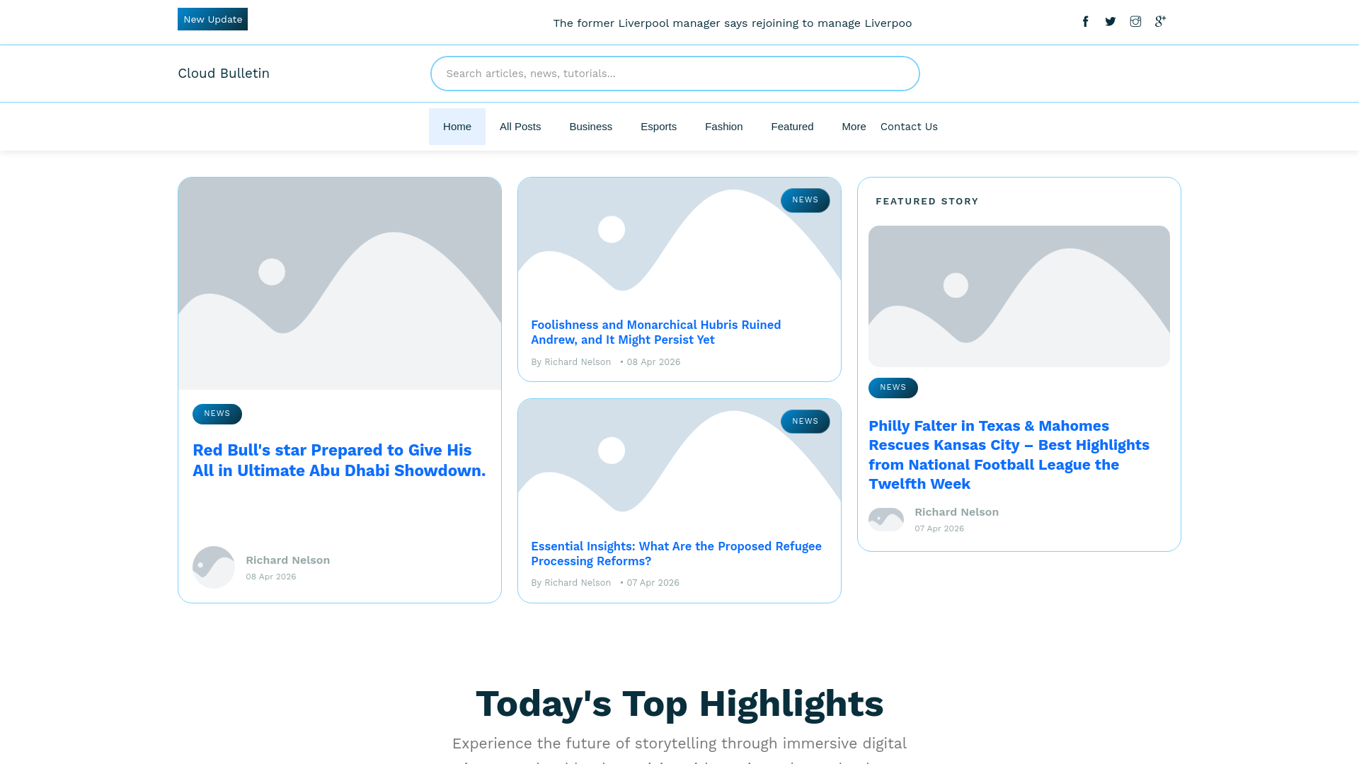 website screenshot of https://cloudbulletin.store