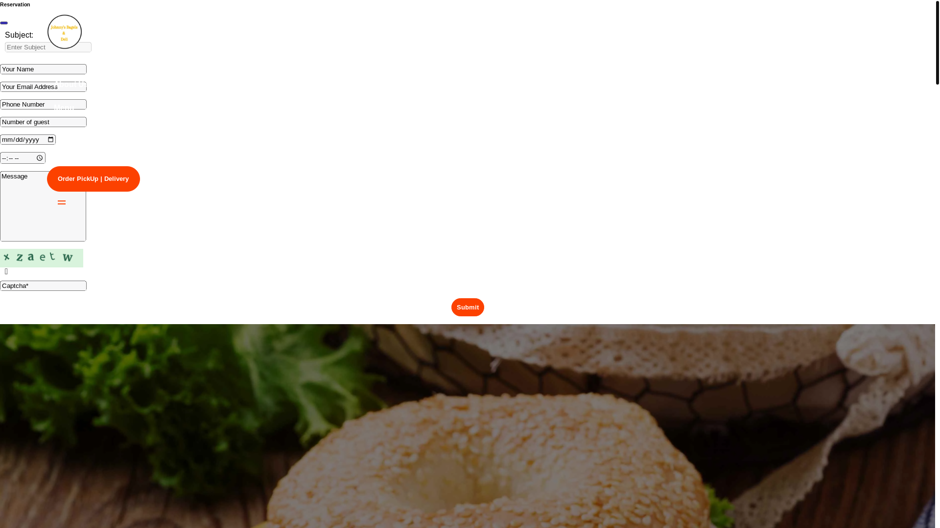 website screenshot of https://johnnysbagelslvmall.com/