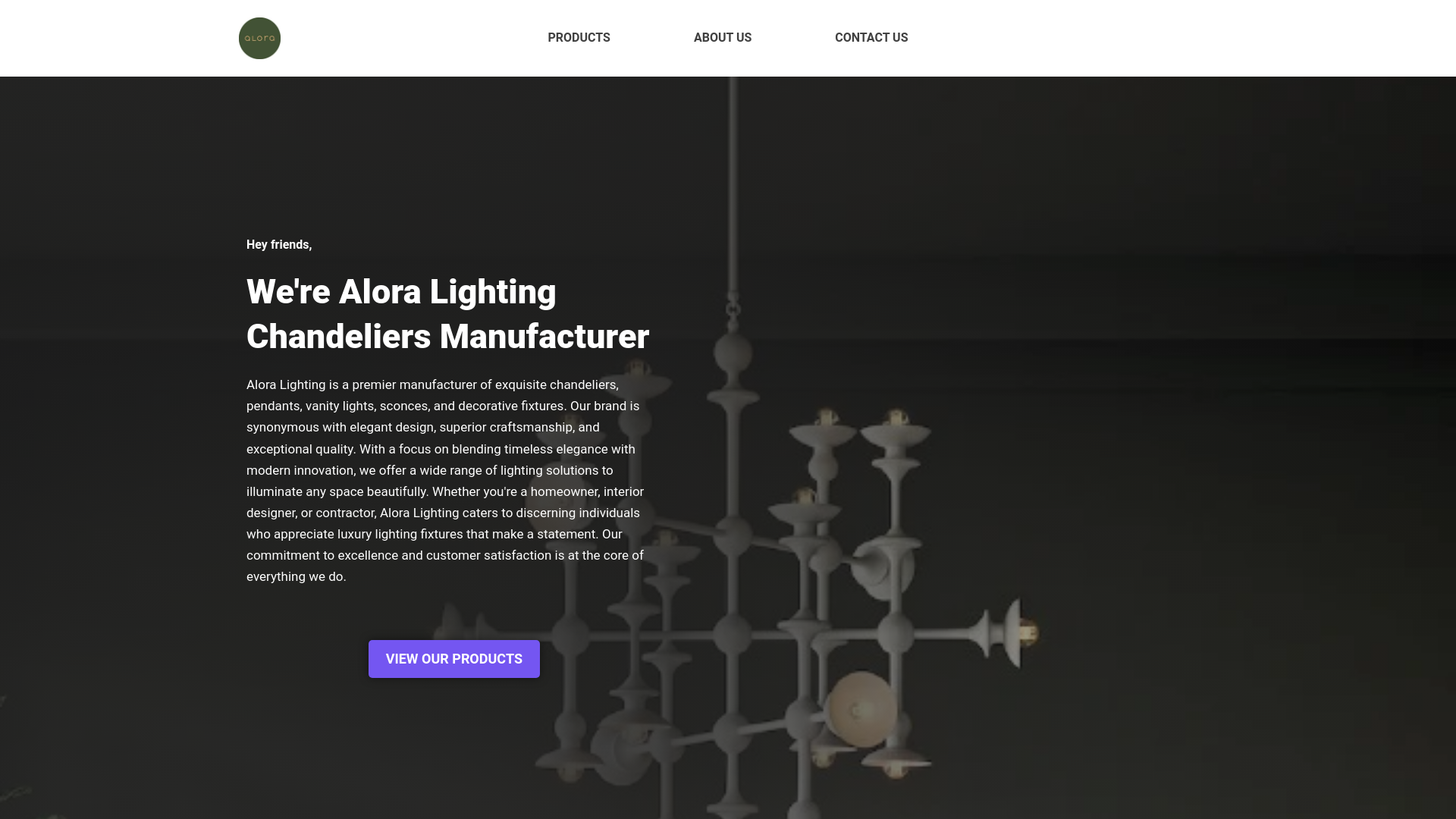 website screenshot of https://thealoralighting.pages.dev/