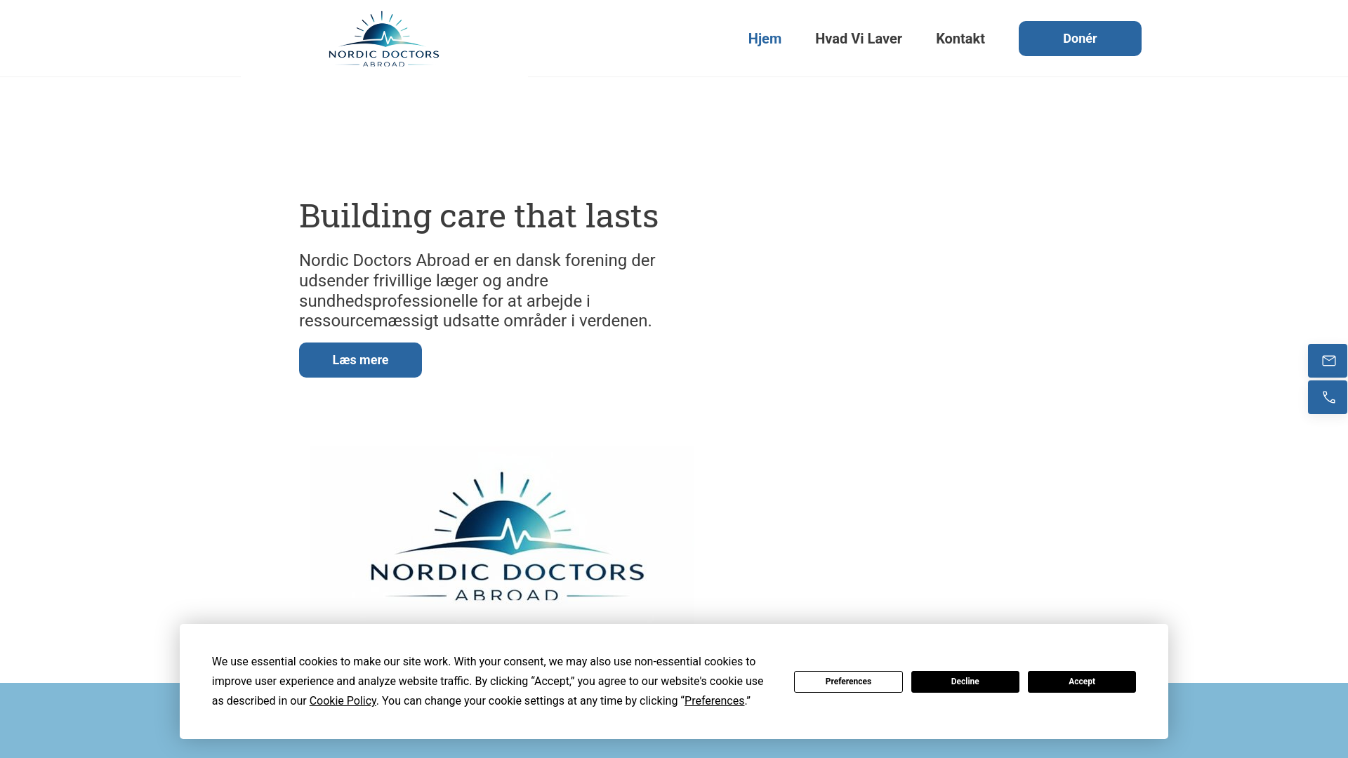 website screenshot of https://nordicdoctorsabroad.org/