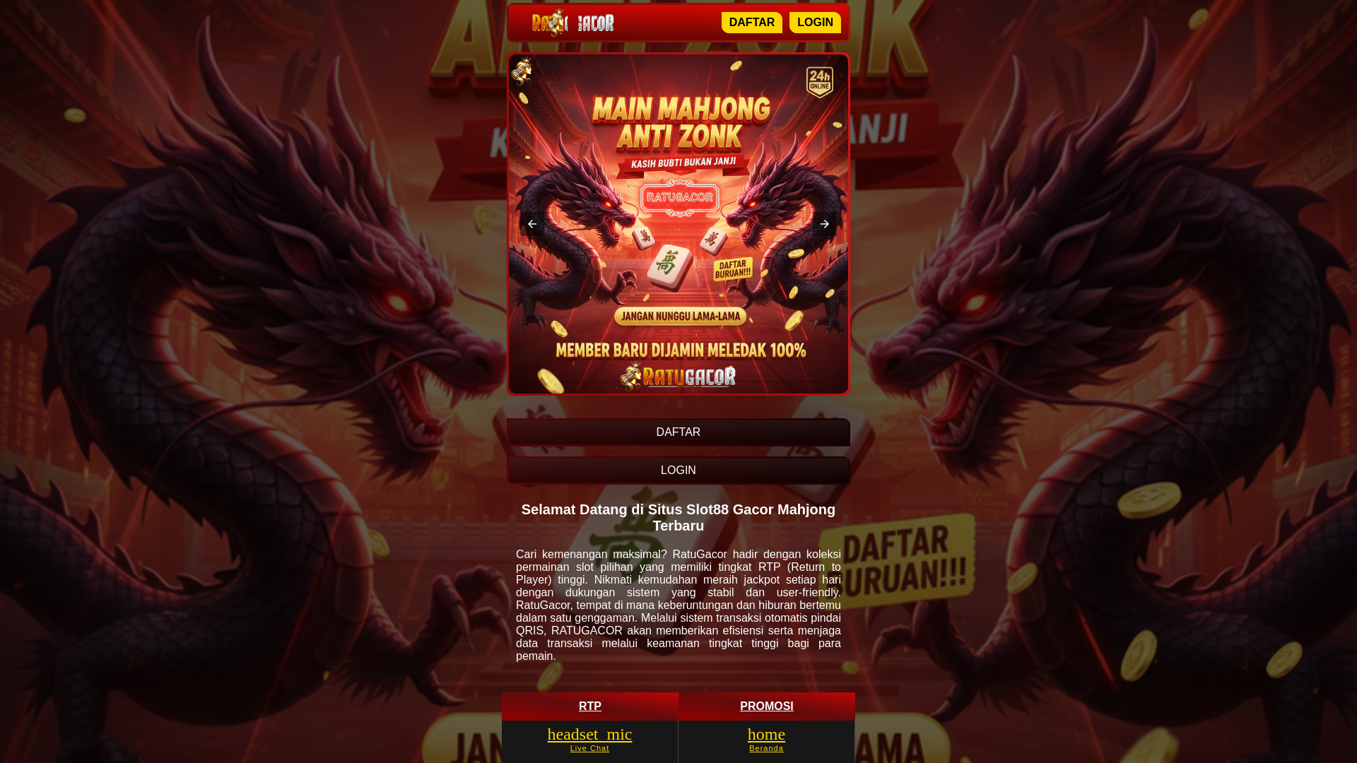 website screenshot of https://ratuangelgacor.pages.dev/