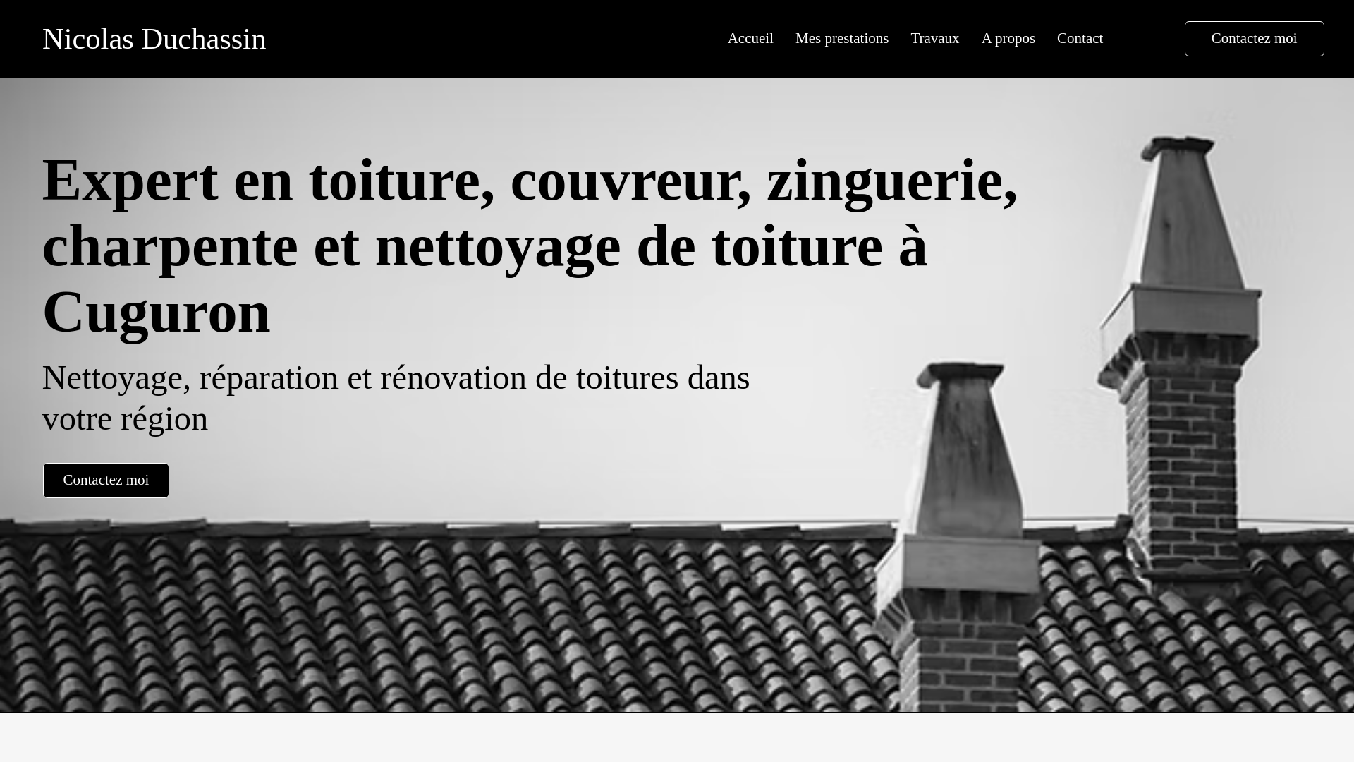 website screenshot of https://duchassin-toiture.fr