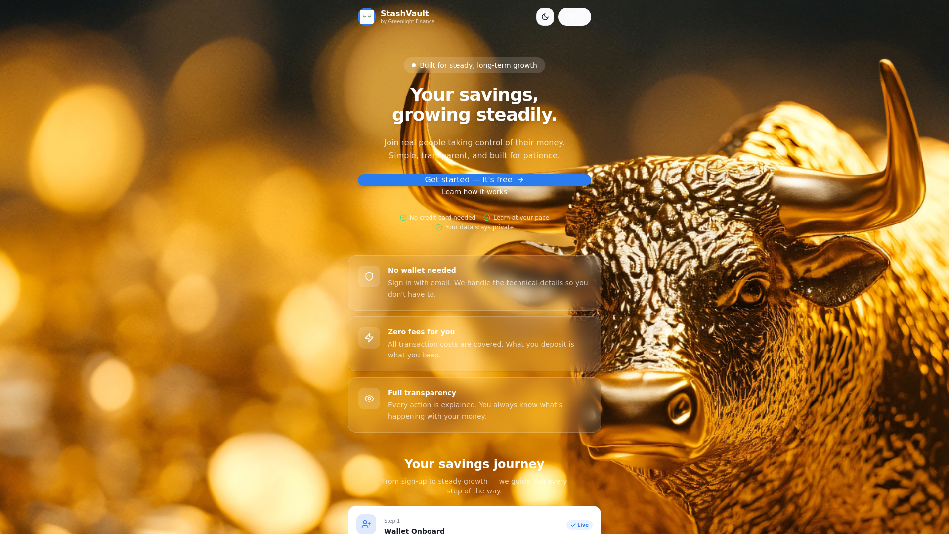 website screenshot of https://greenlightfinance.xyz/