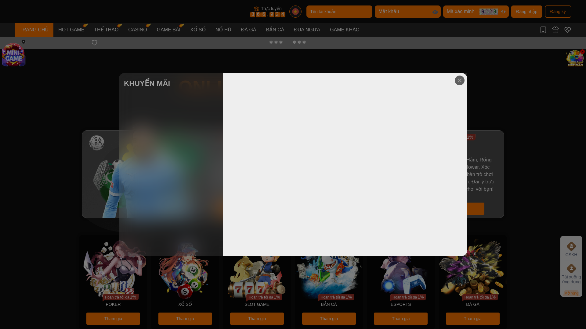 website screenshot of https://ongbacvipok.store/