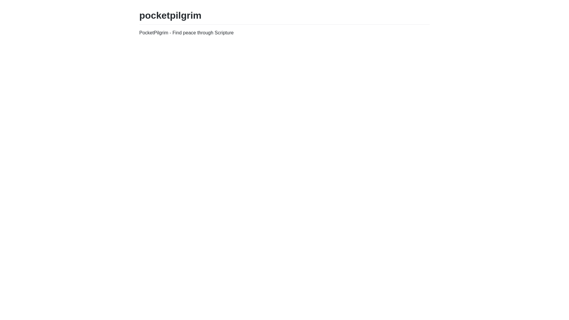 website screenshot of https://pocketpilgrim.com/