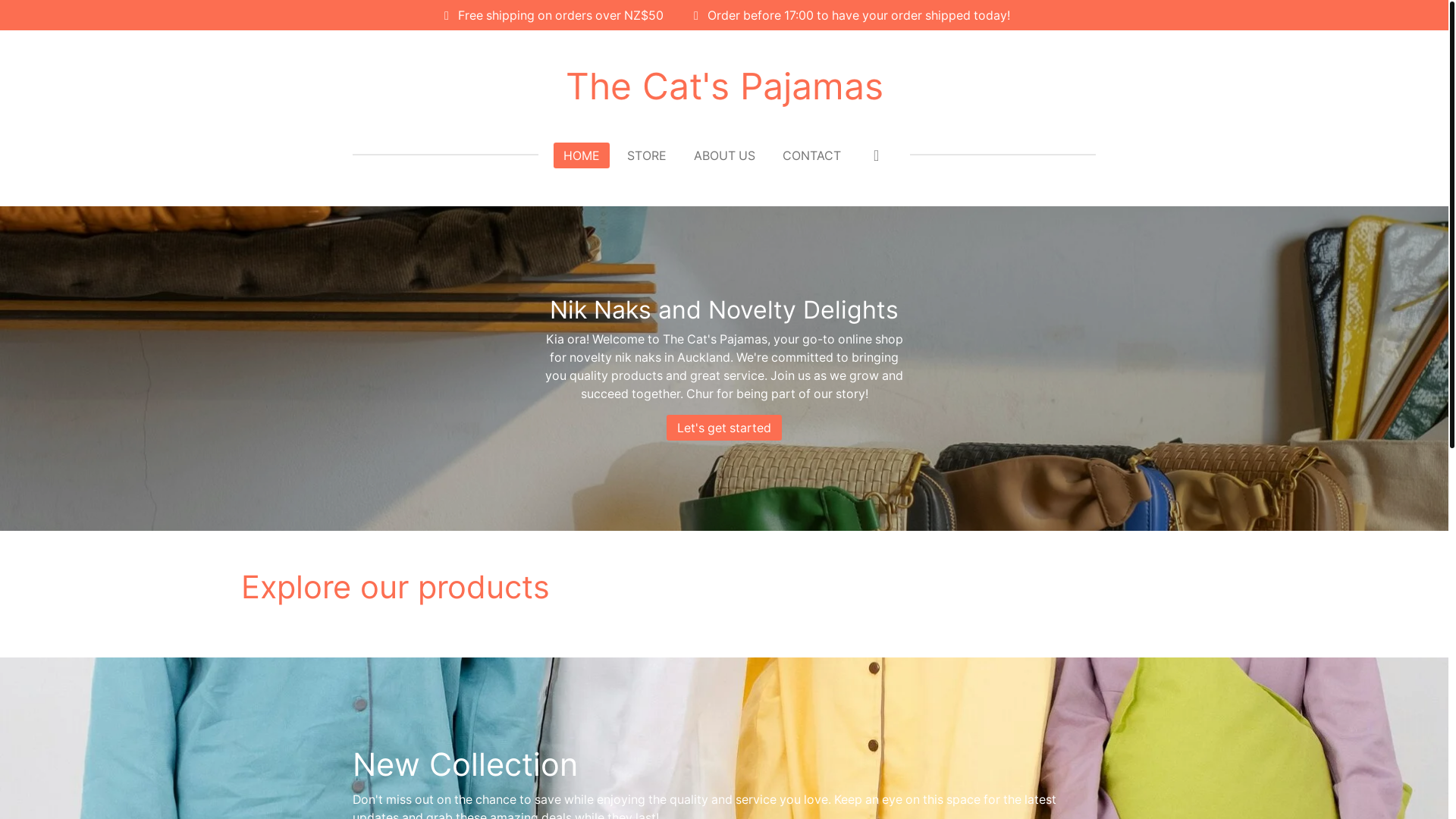 website screenshot of https://the-cats-pajamas.net/
