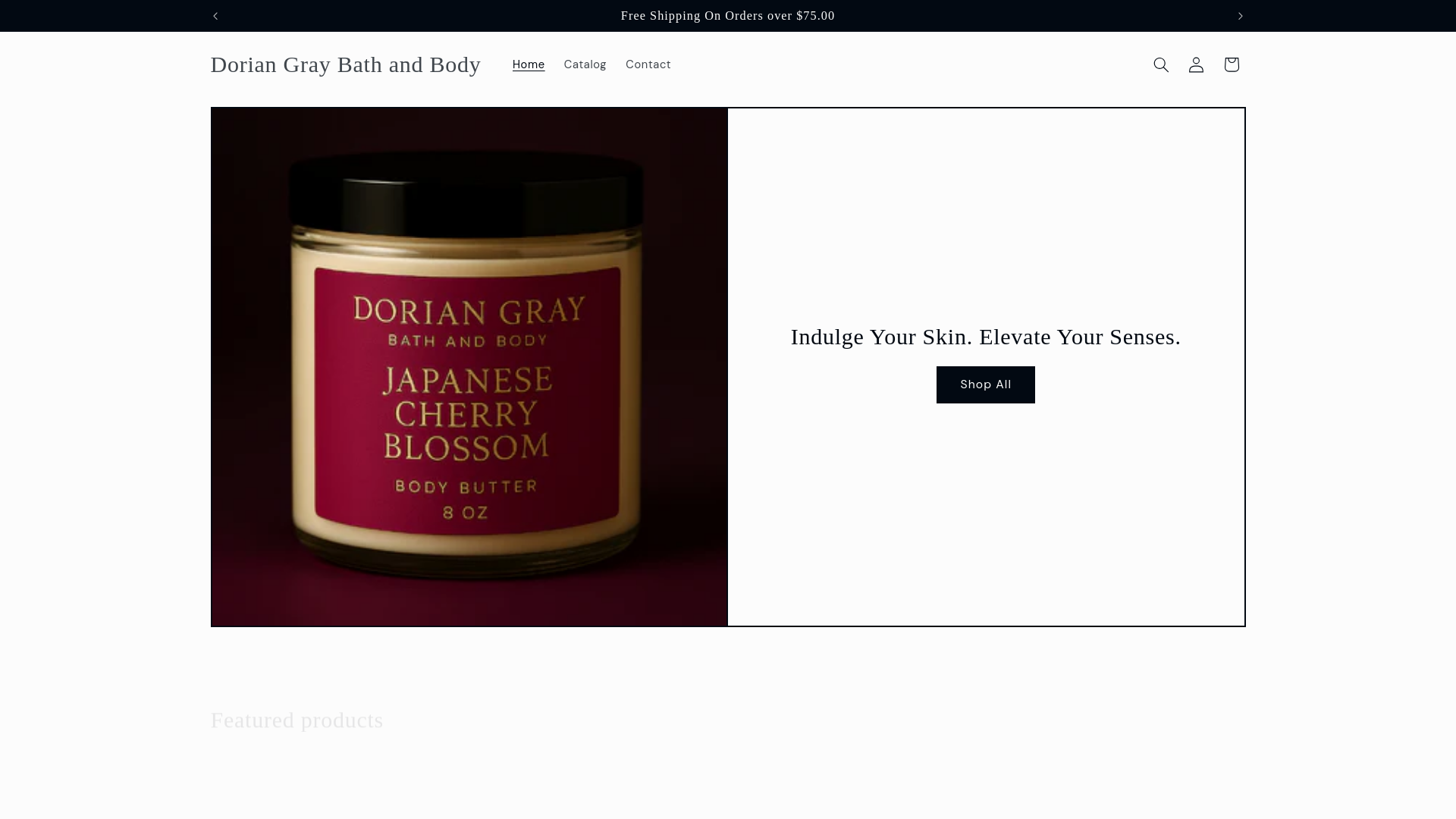 website screenshot of https://dgbathandbody.com/