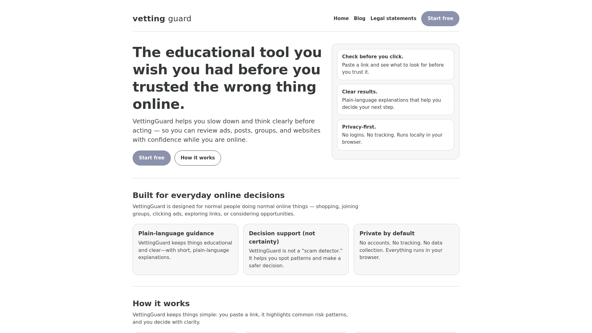 website screenshot of https://vettingguard.com/