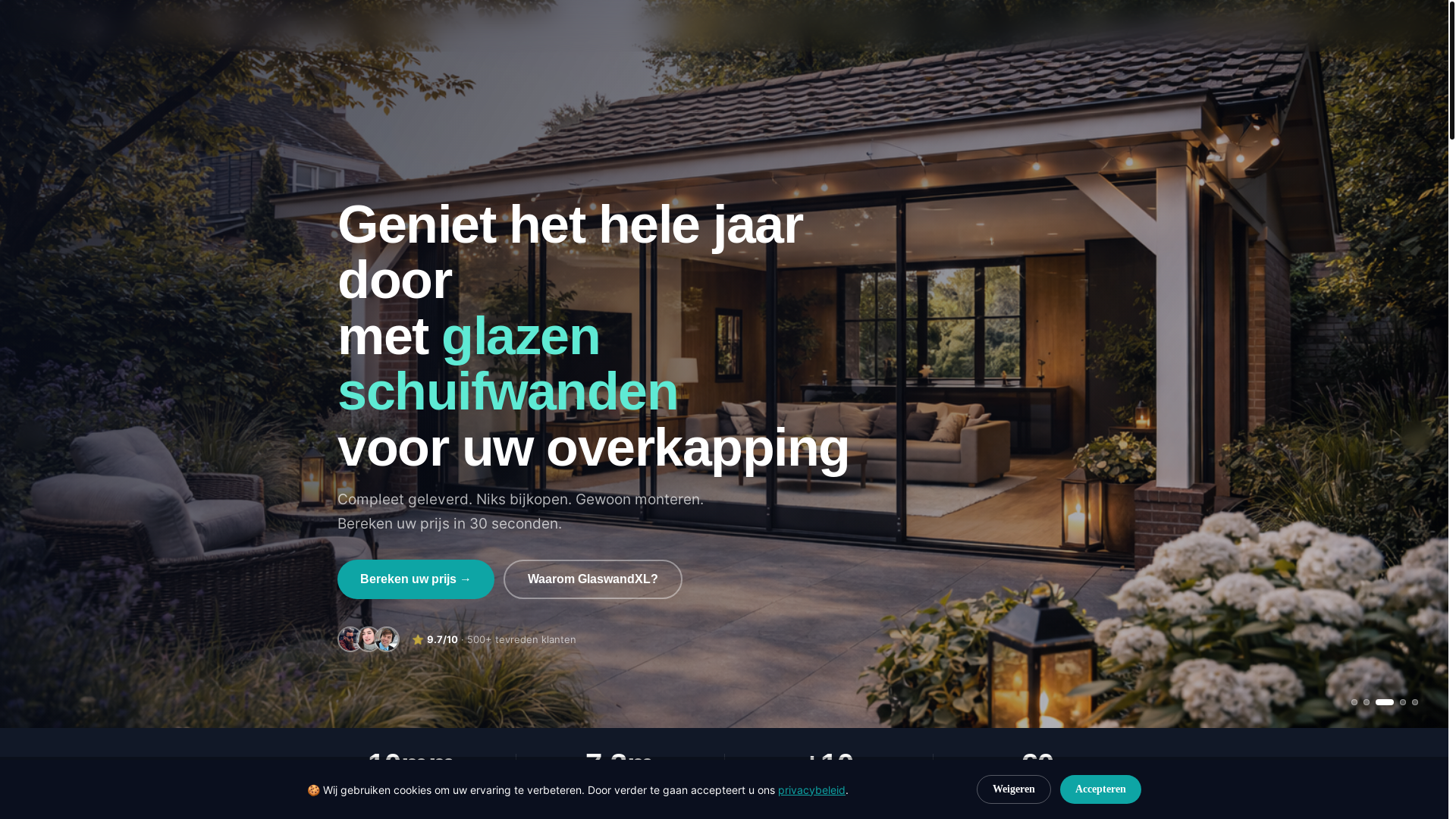 website screenshot of https://glaswandxl.nl/