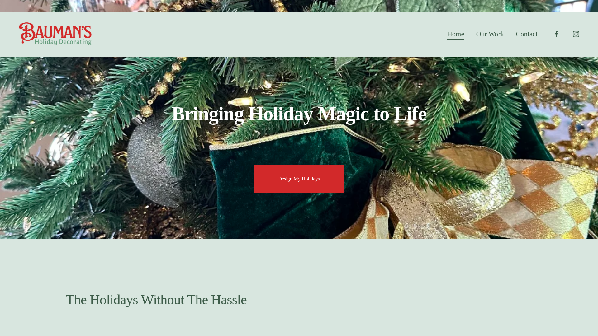 website screenshot of https://baumansholidaydecorating.com/
