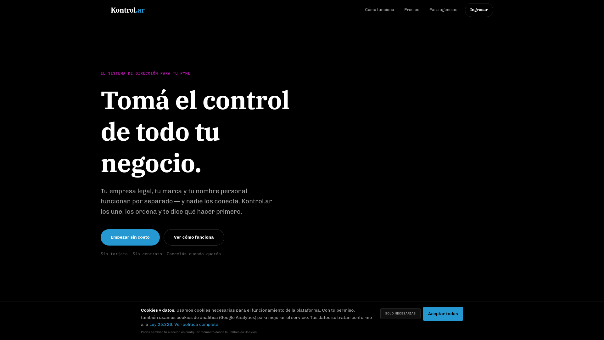 website screenshot of https://kontrol.ar/