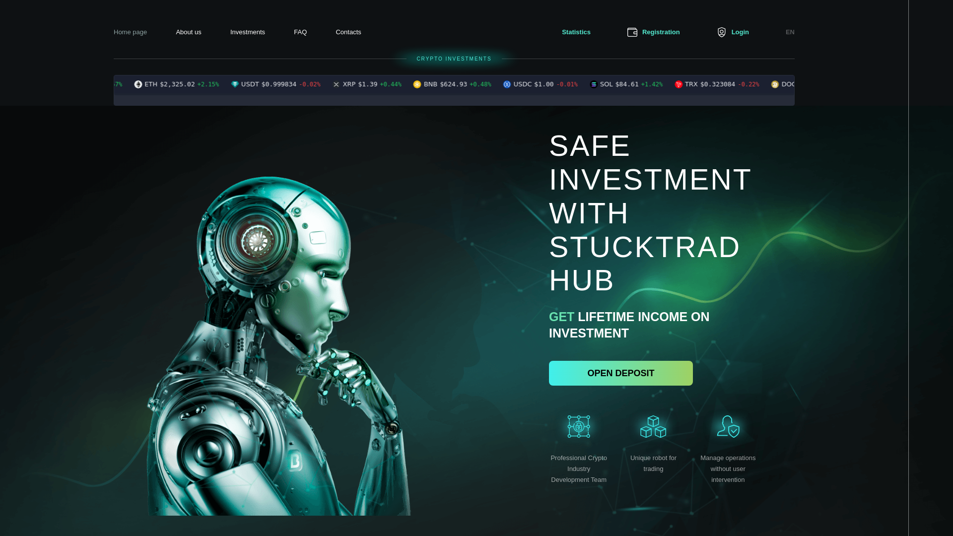 website screenshot of https://stucktradhub.xyz