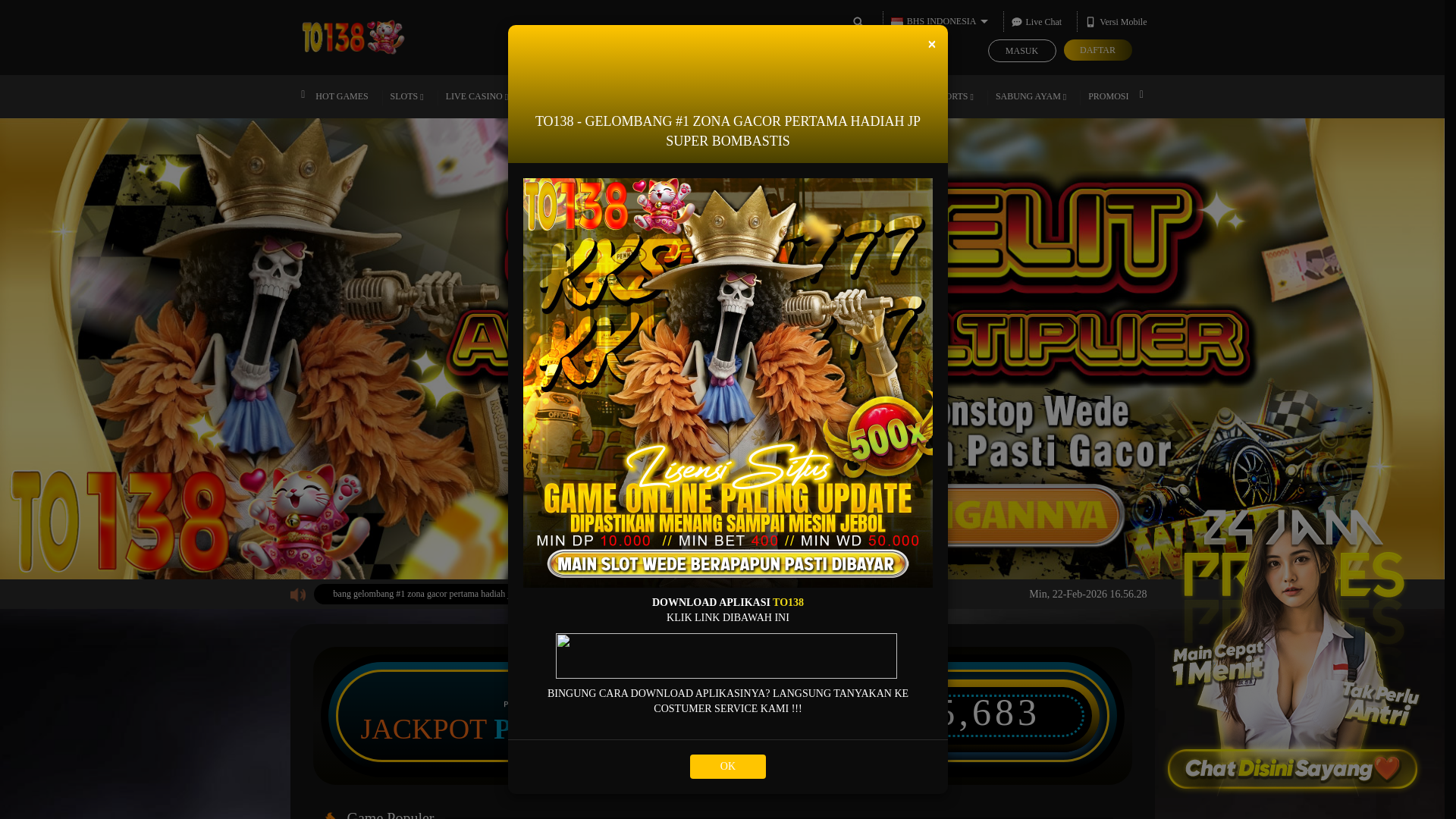 website screenshot of https://to138resmi.com