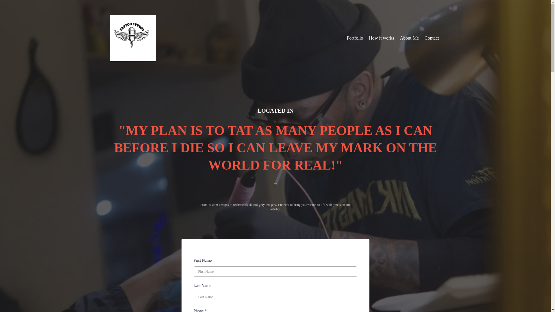 website screenshot of https://theblackinctattoo.com/