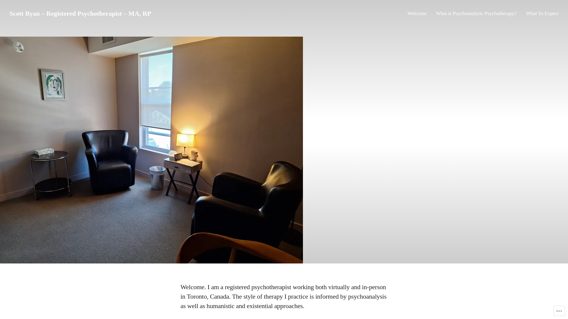 website screenshot of https://scottryanpsychotherapy.ca/