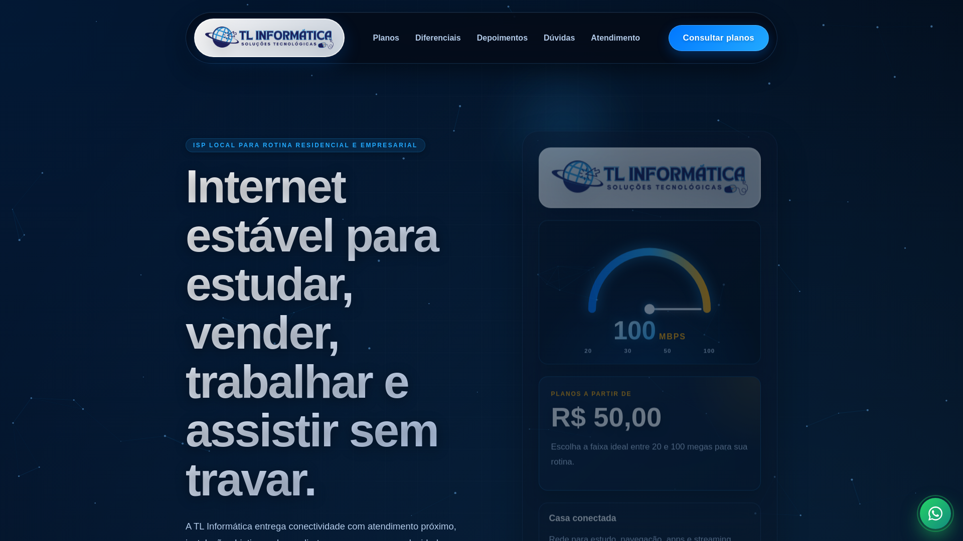 website screenshot of https://tlinformatica.net.br/