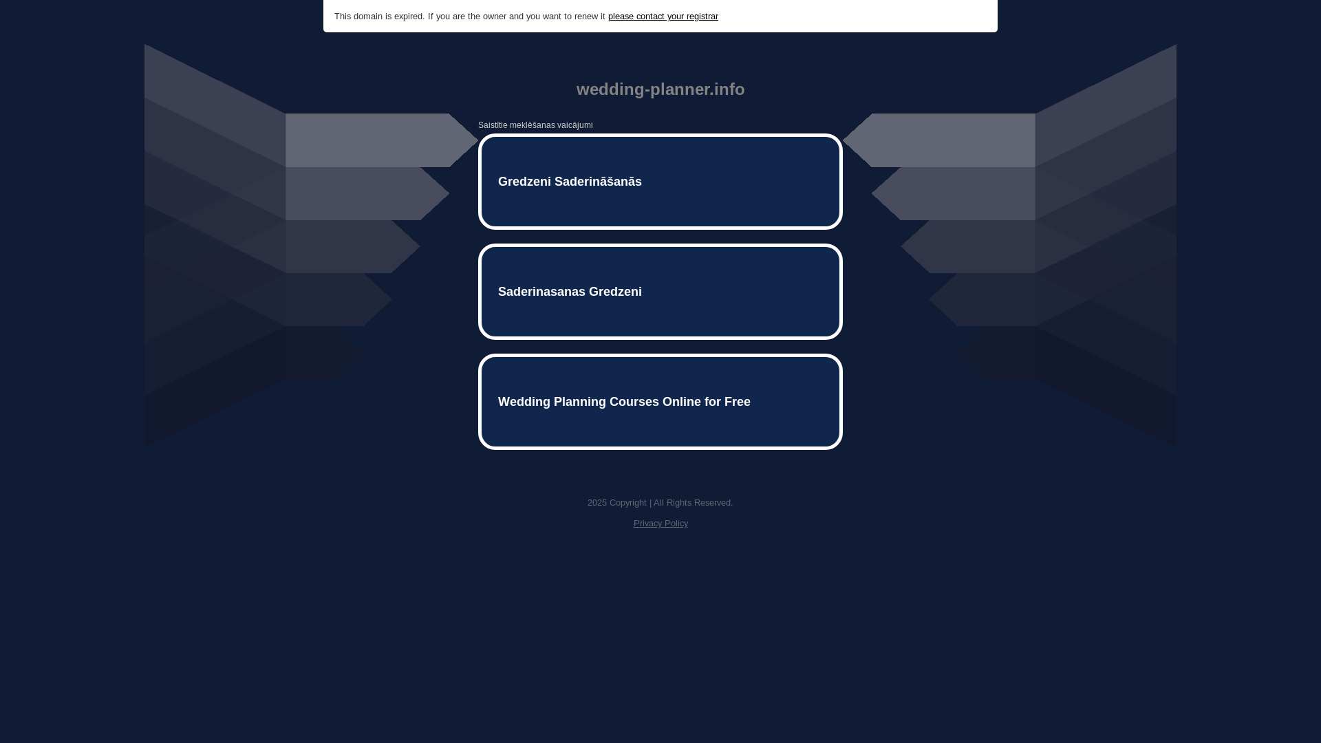 website screenshot of https://wedding-planner.info/