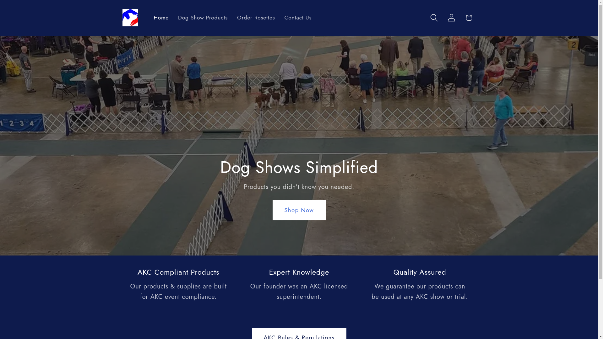 website screenshot of https://showsuppliesandrosettes.com/