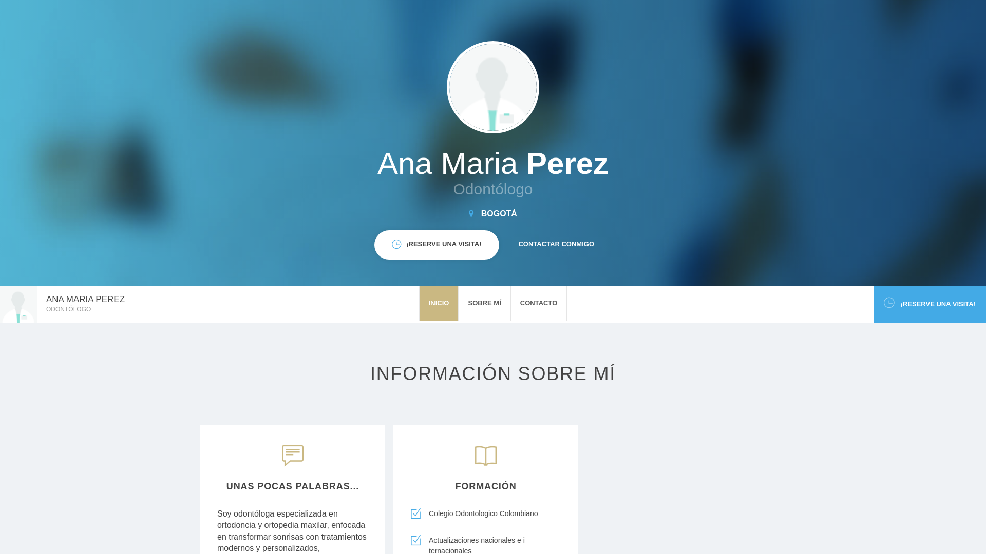 website screenshot of https://anamariaperezortodoncia.com/