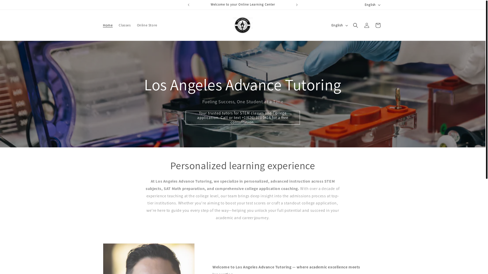 website screenshot of https://laadvancetutoring.com/