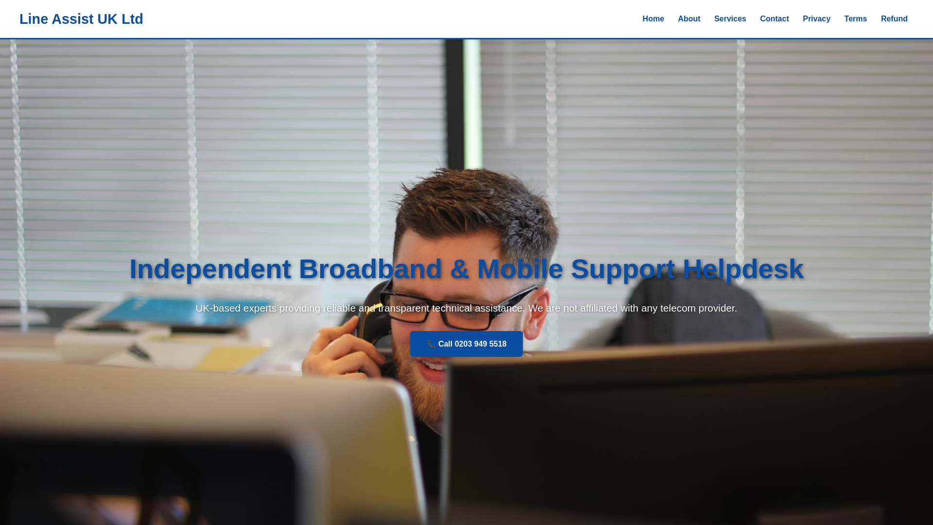 website screenshot of https://lineassistuk.com