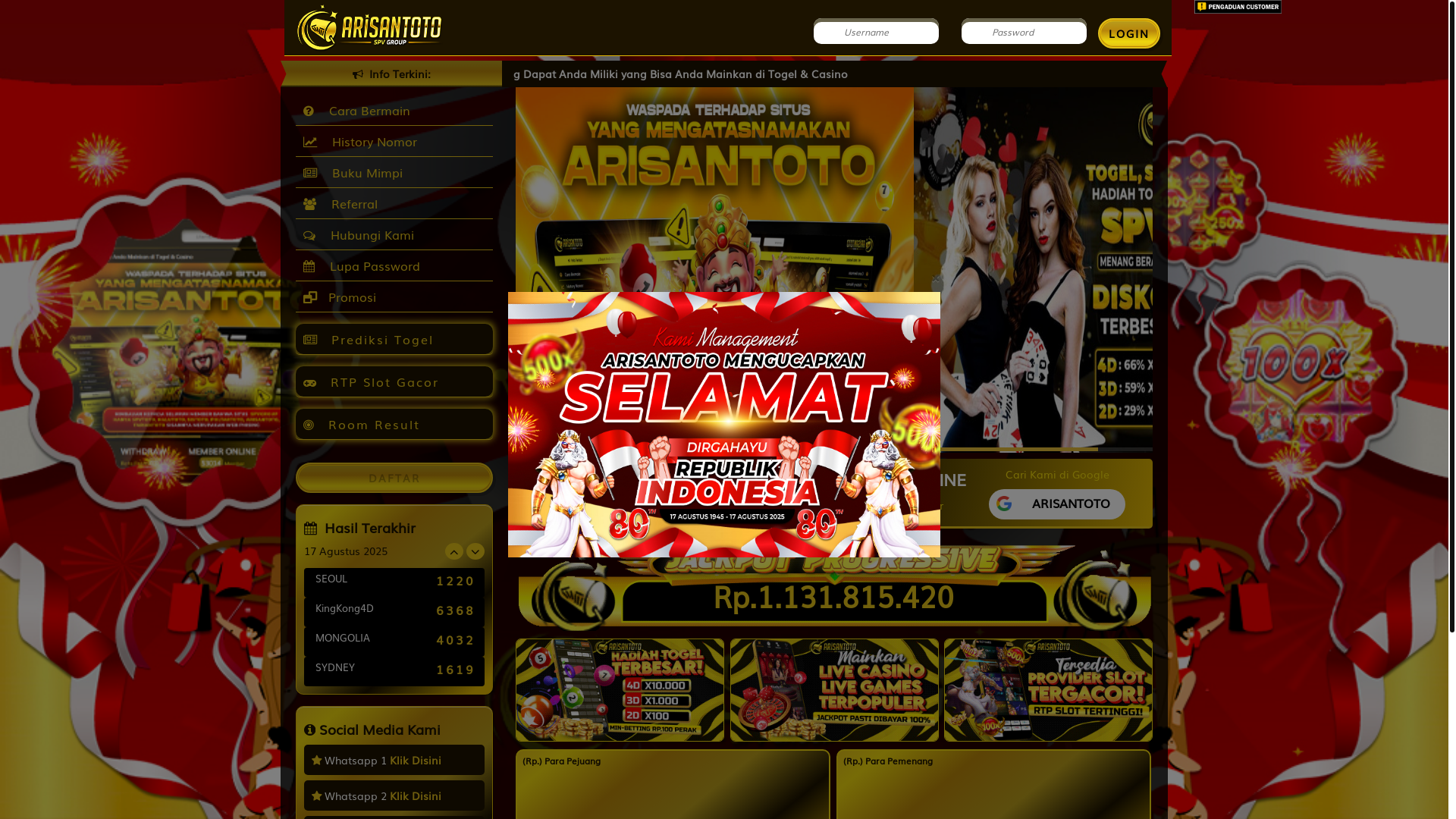 website screenshot of https://arisanadik05.com/