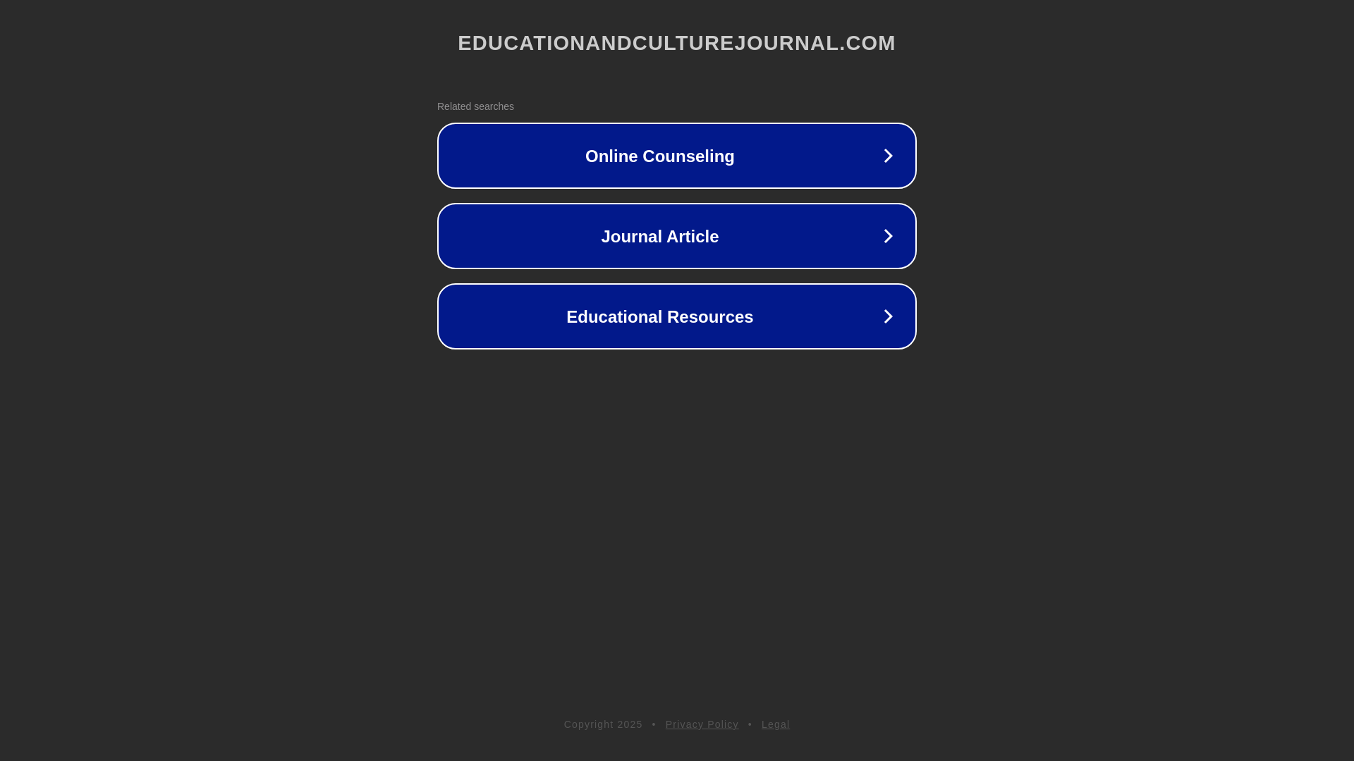 website screenshot of https://educationandculturejournal.com/