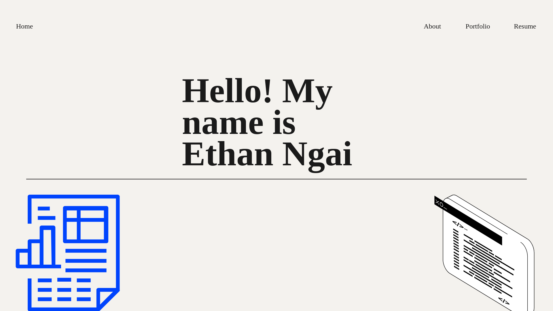 website screenshot of https://ethanngaifolio.com/