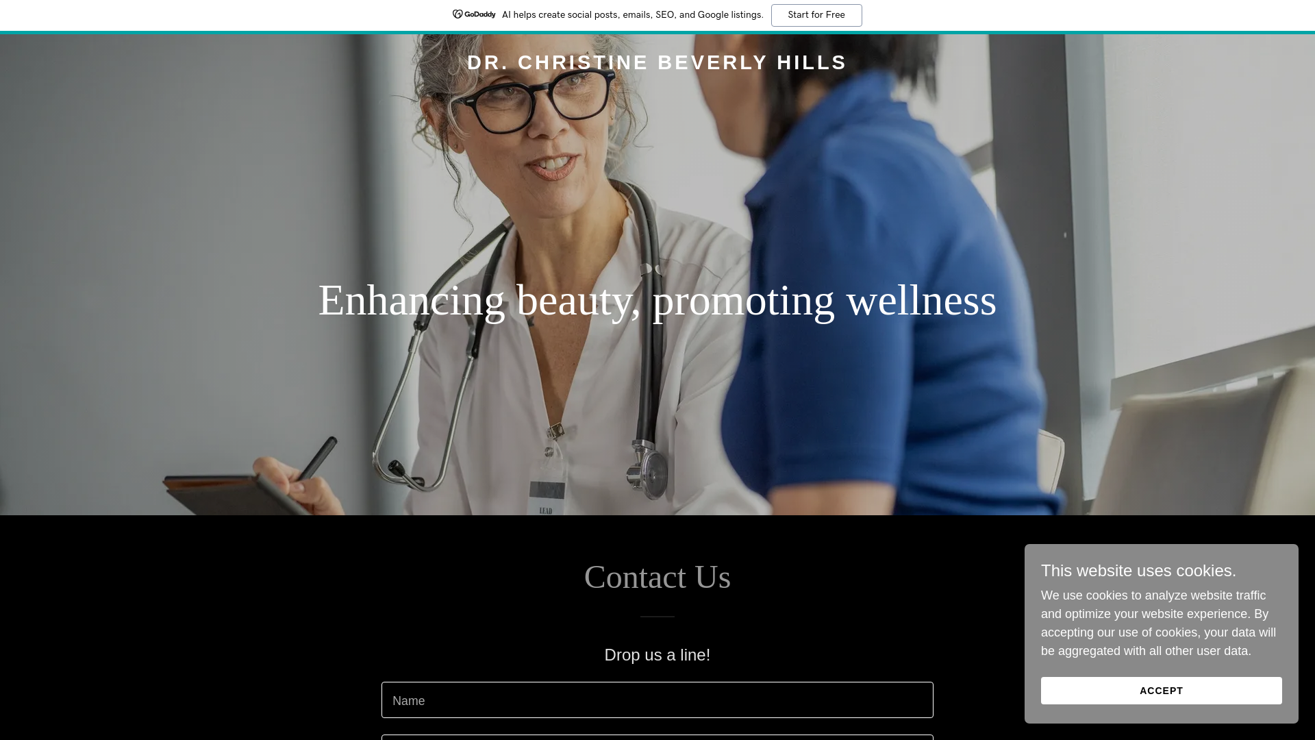 website screenshot of https://drchristinebeverlyhills.com/