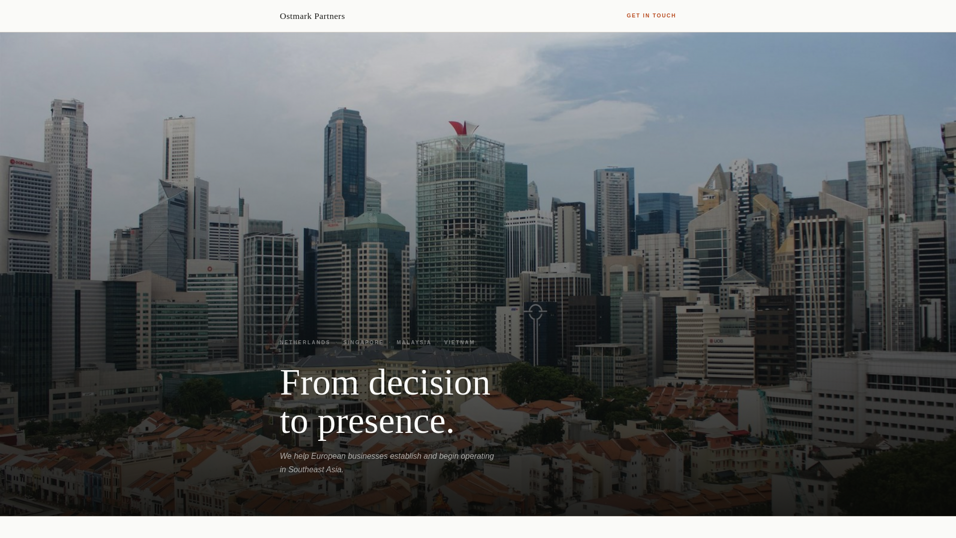 website screenshot of https://ostmarkpartners.com/