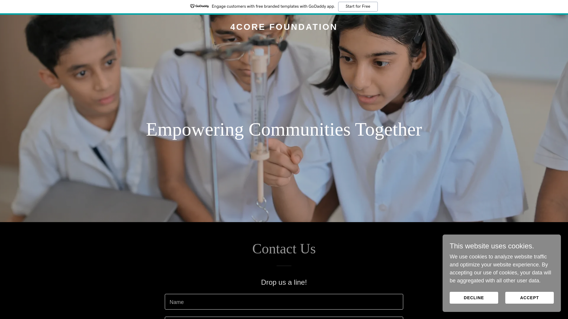 website screenshot of https://4corefoundation.org/