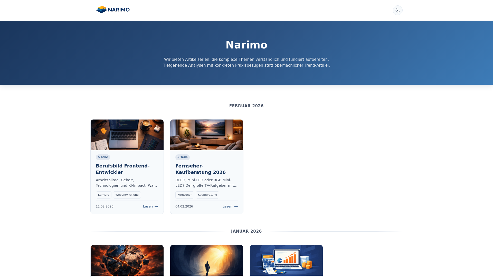 website screenshot of https://narimo.space/
