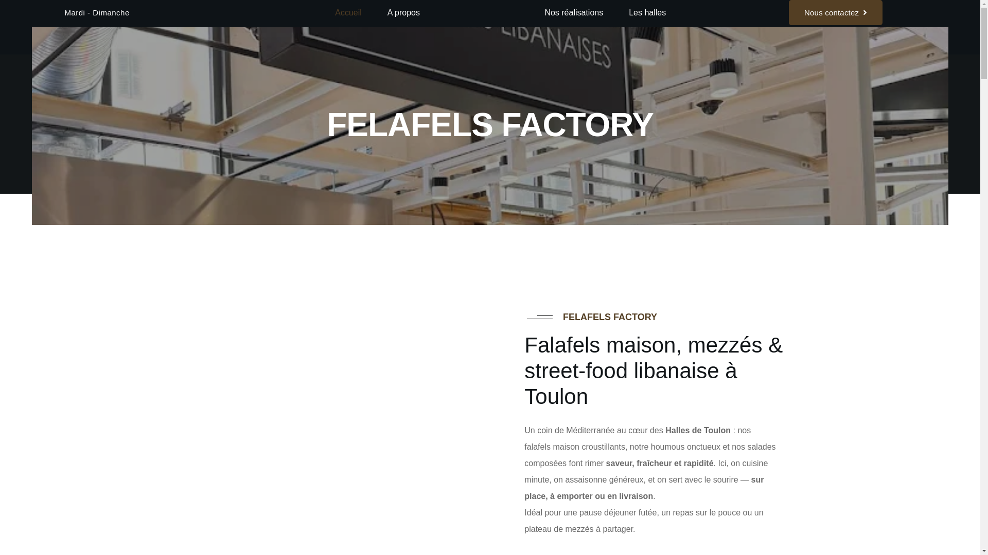 website screenshot of https://felafelsfactory.fr/