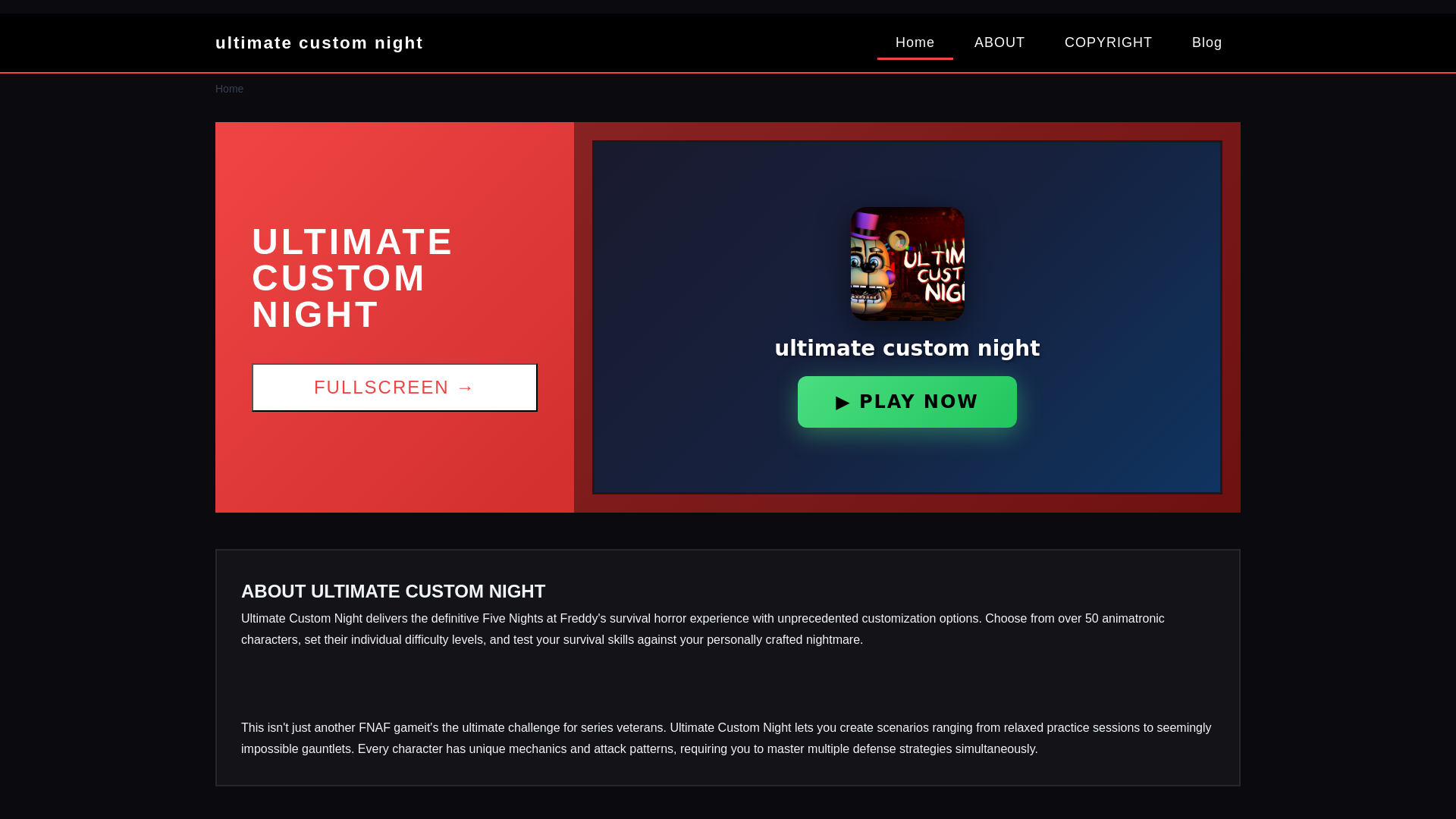 website screenshot of https://ultimatecustomnight.pages.dev/