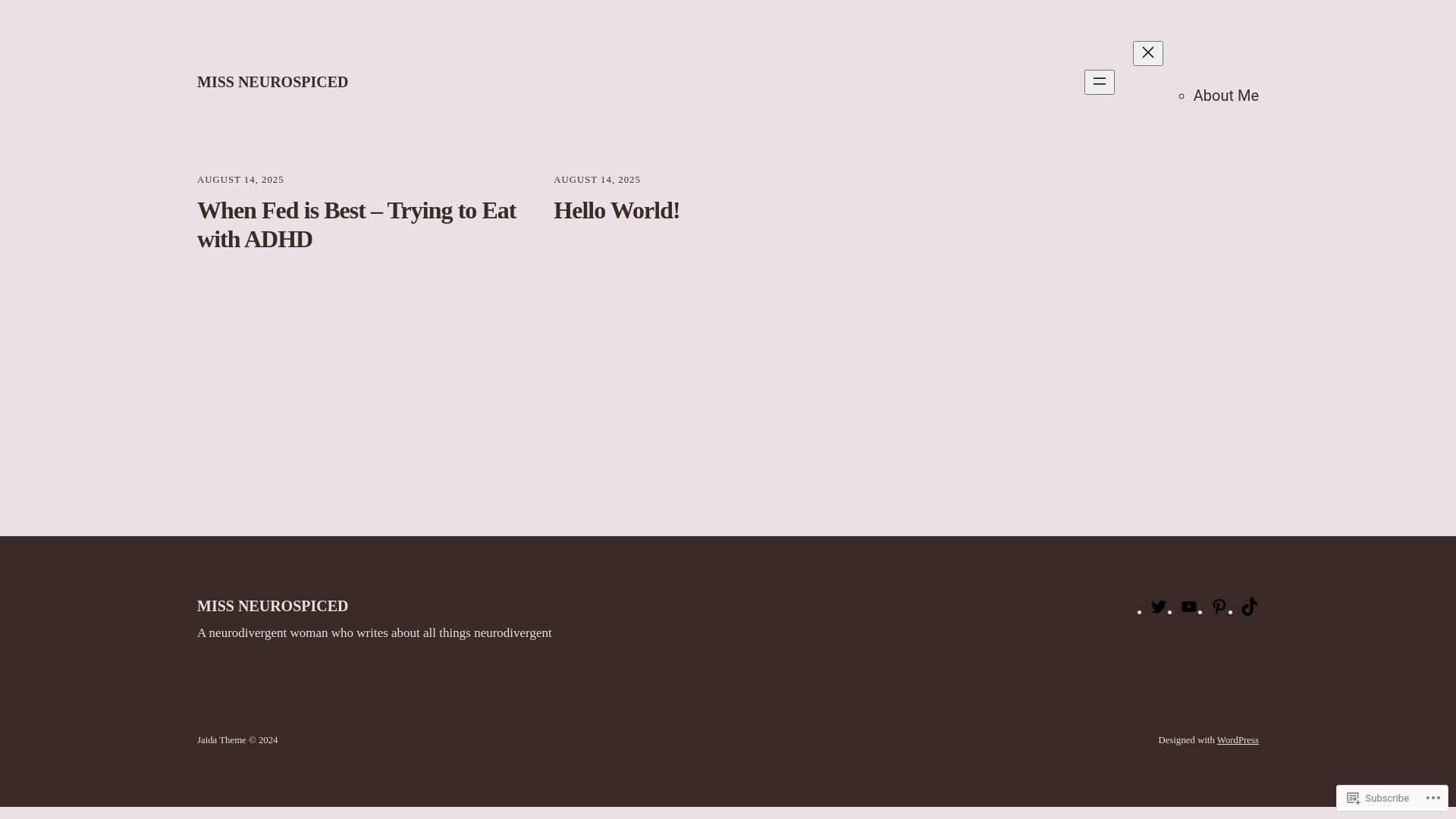 website screenshot of https://missneurospiced.com/