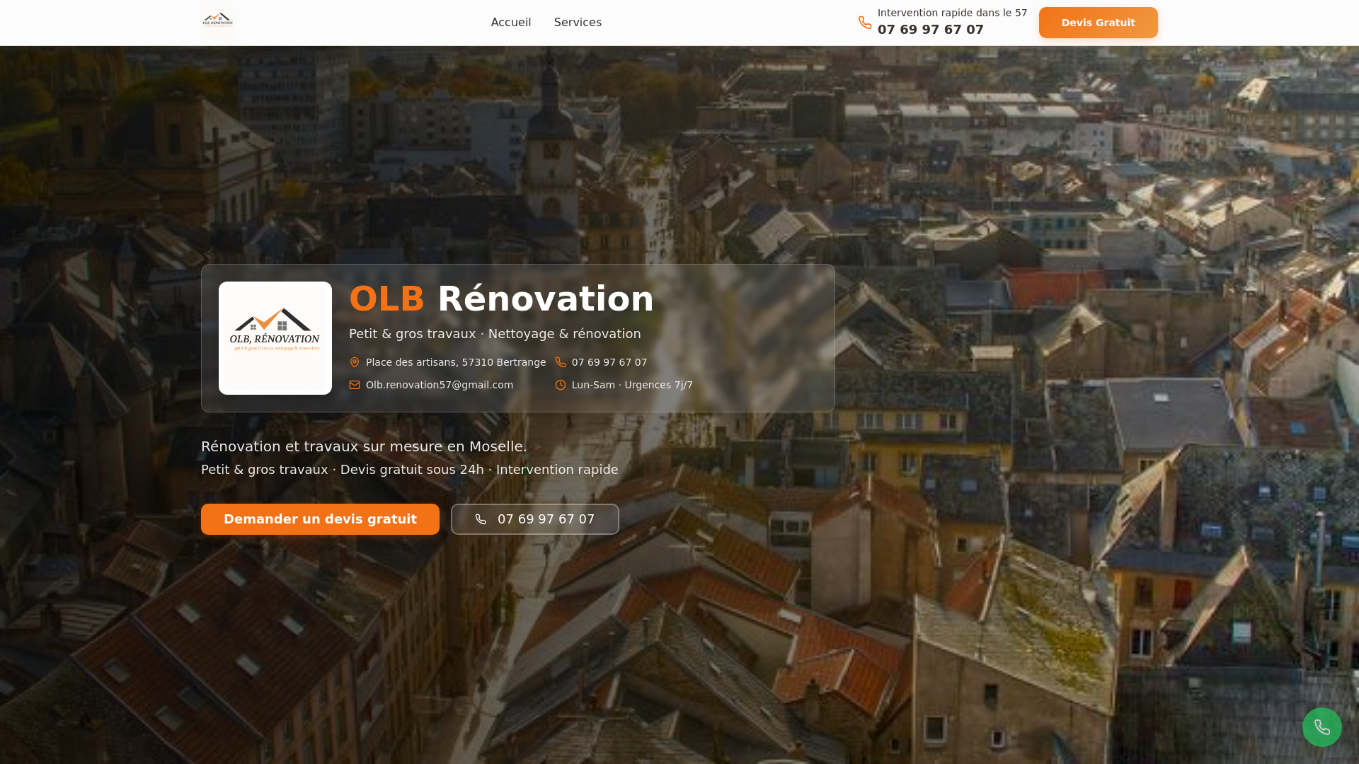 website screenshot of https://olbrenovation.fr/