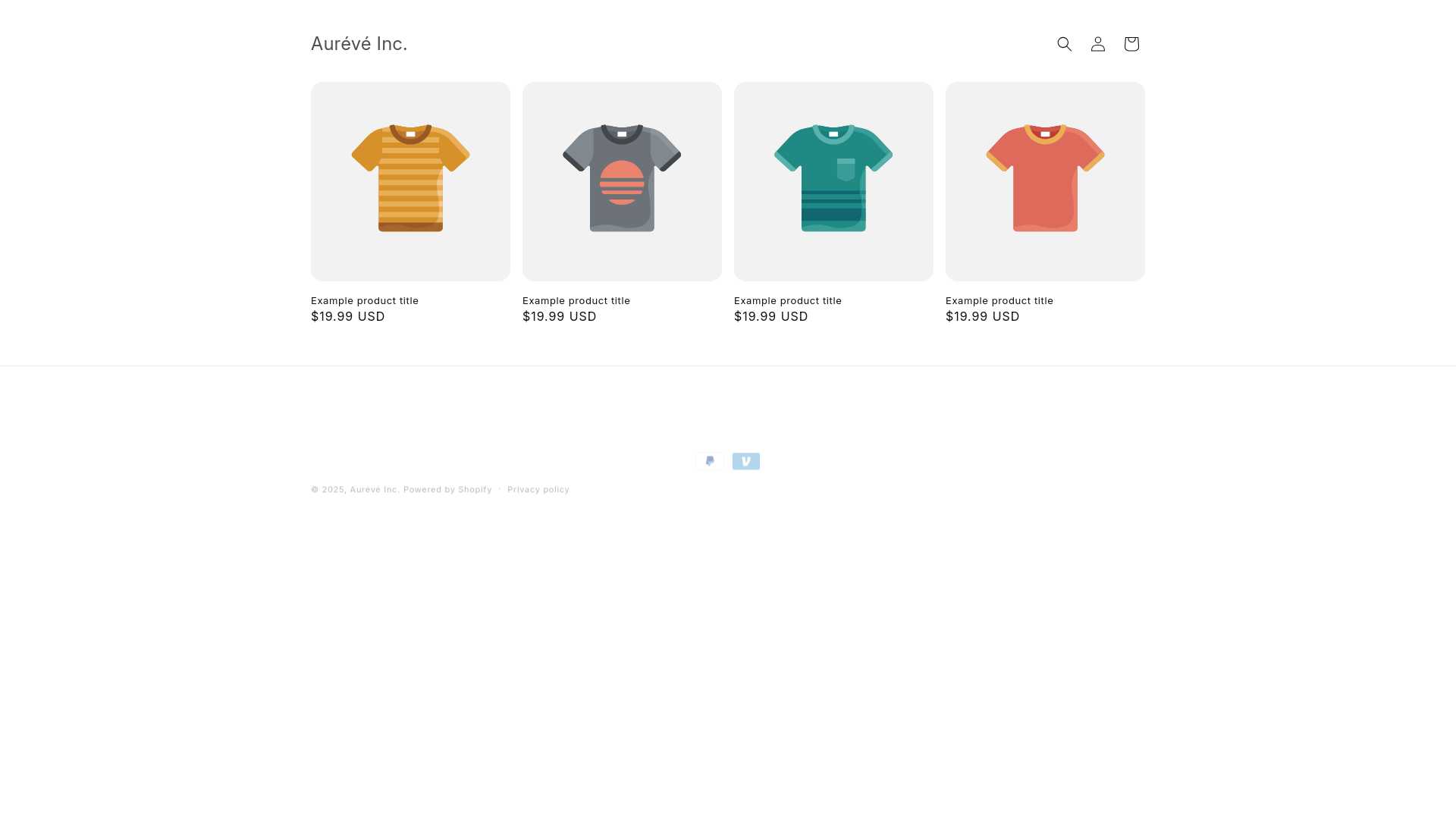website screenshot of https://aureveinc.com/